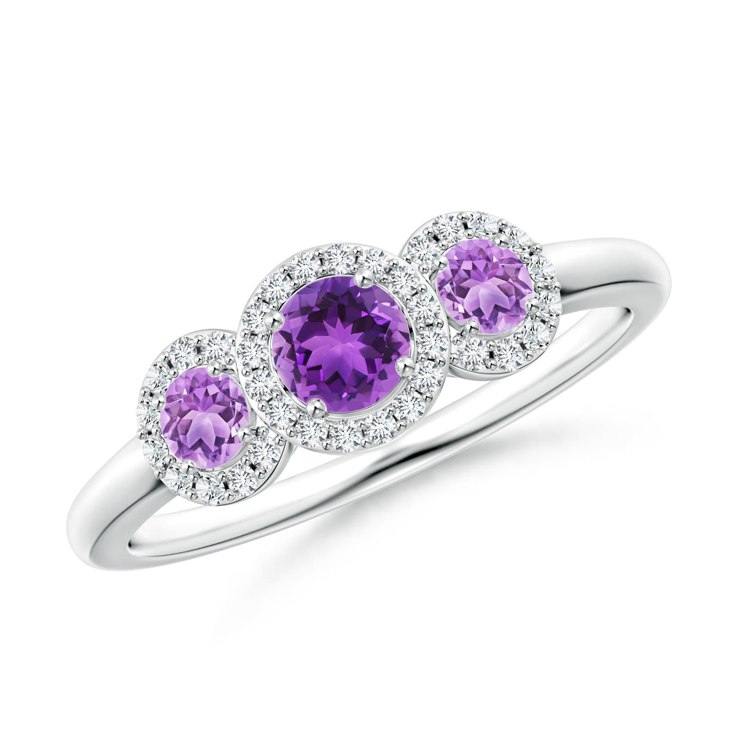 AAA - Amethyst / 0.72 CT / 14 KT White Gold