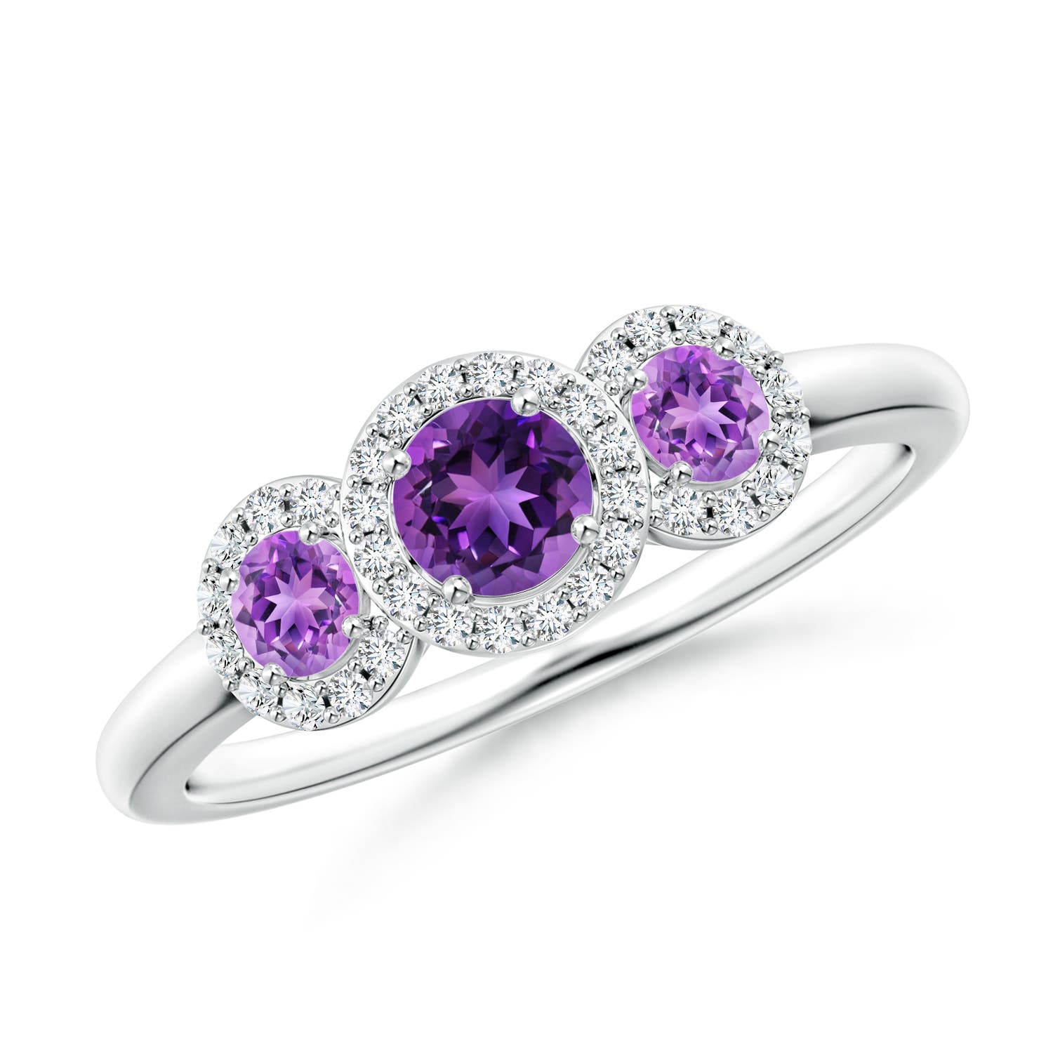 AAAA - Amethyst / 0.72 CT / 14 KT White Gold