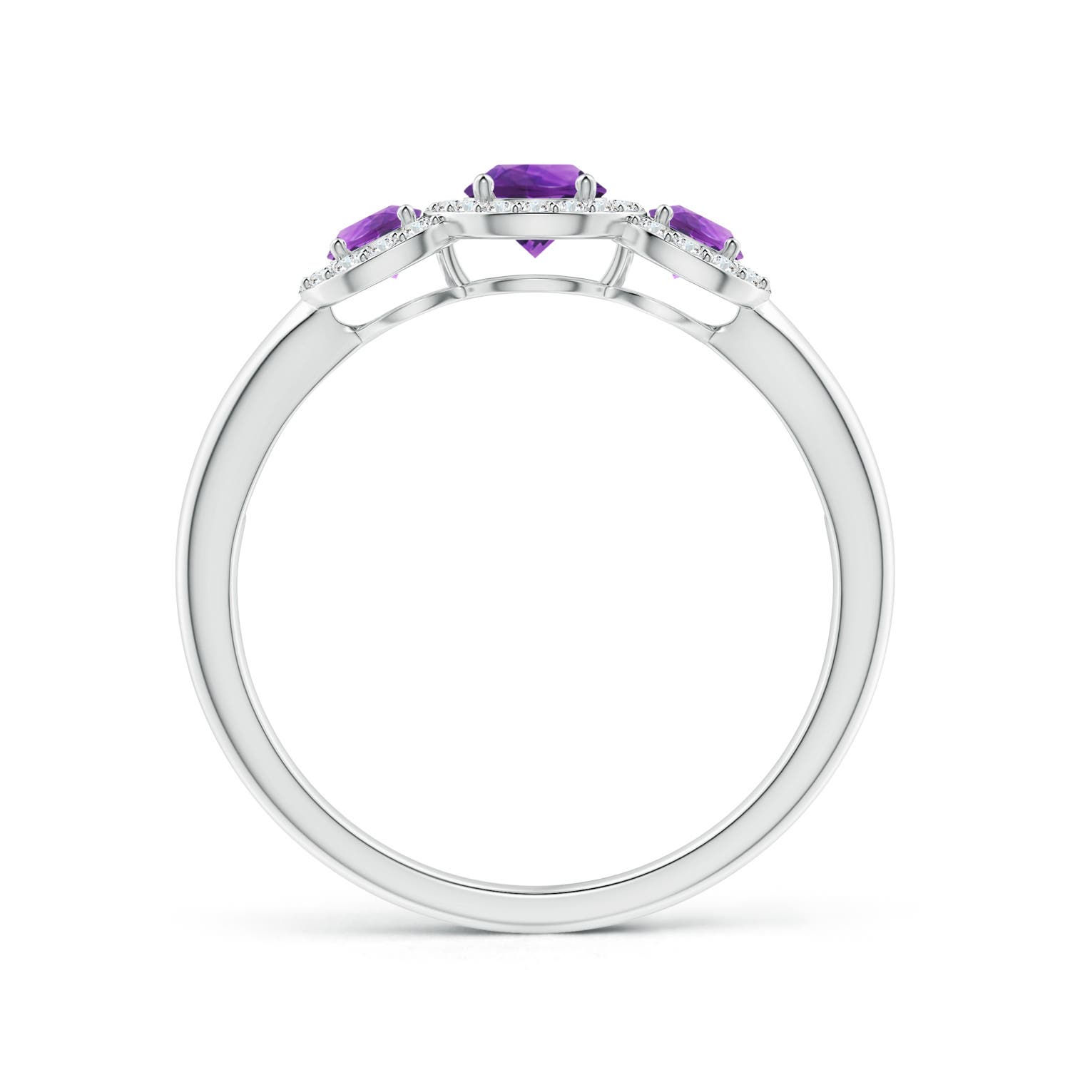 AAAA - Amethyst / 0.72 CT / 14 KT White Gold