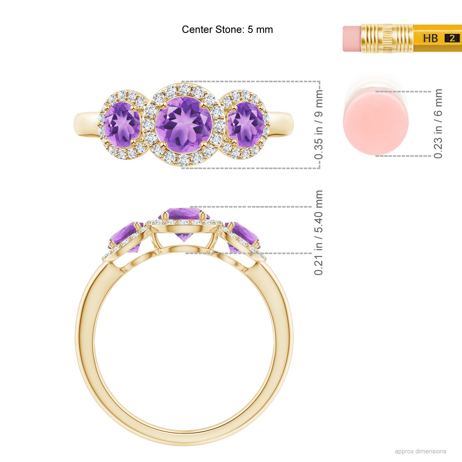 A - Amethyst / 1.27 CT / 14 KT Yellow Gold