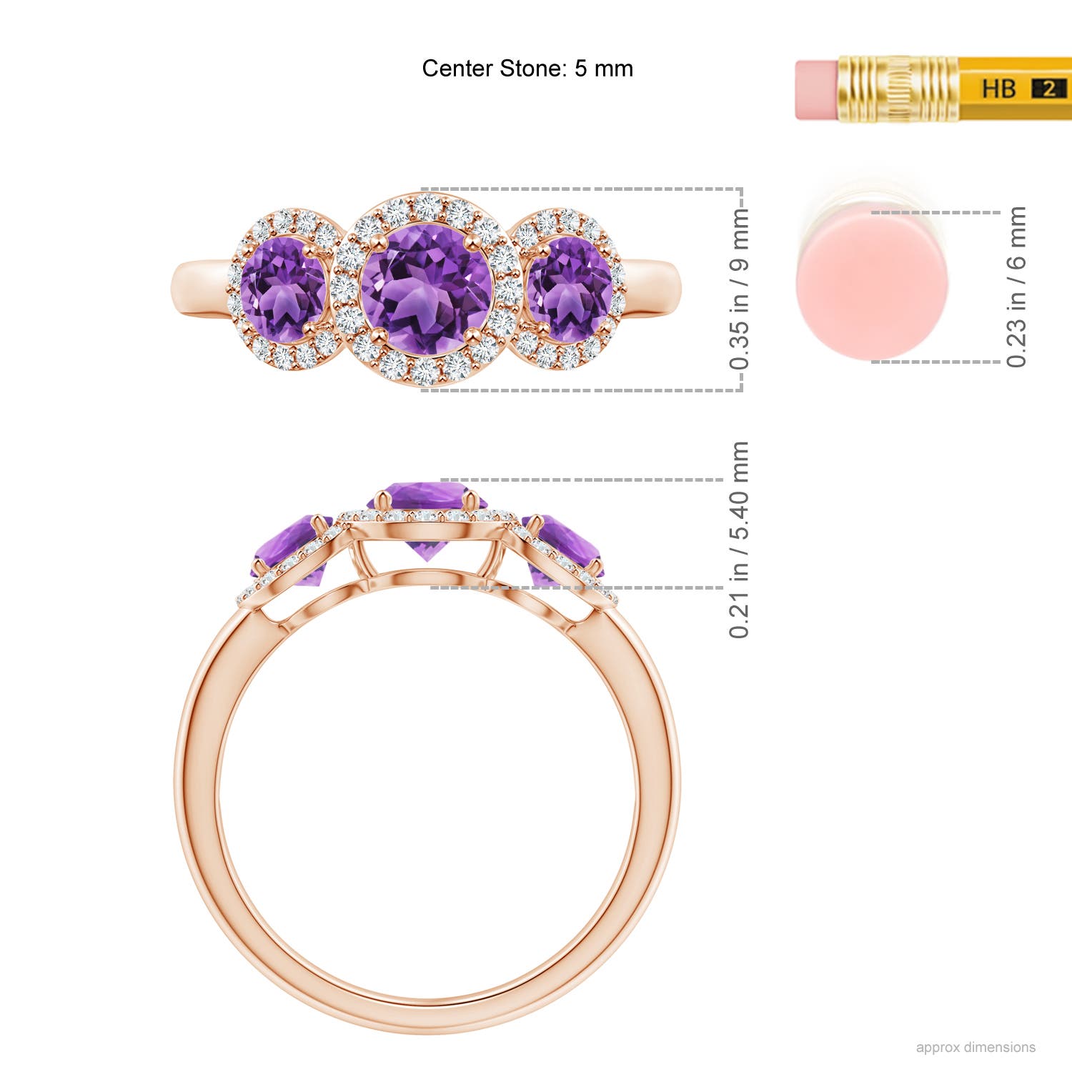 AA - Amethyst / 1.27 CT / 14 KT Rose Gold