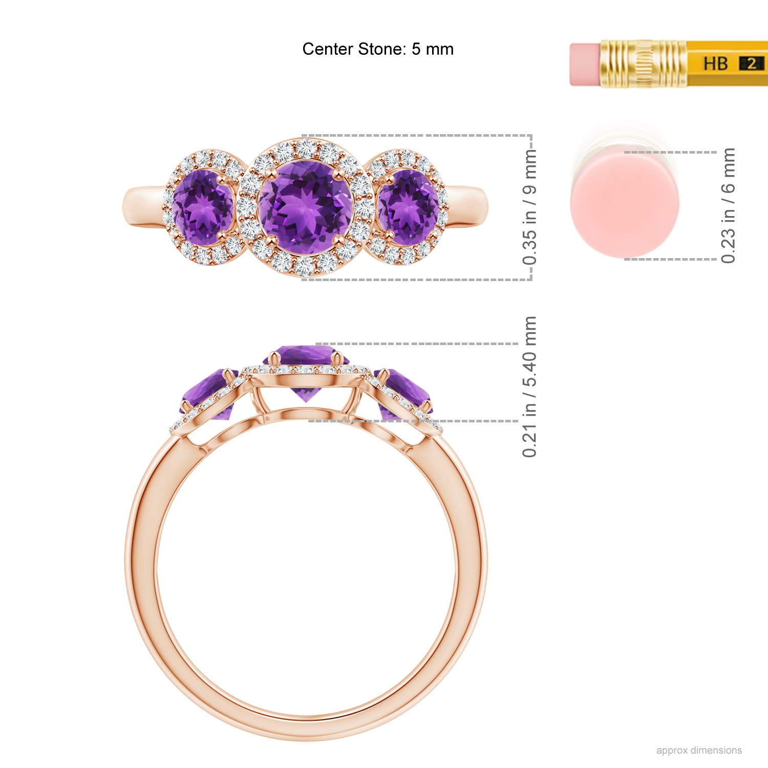 AAA - Amethyst / 1.27 CT / 14 KT Rose Gold