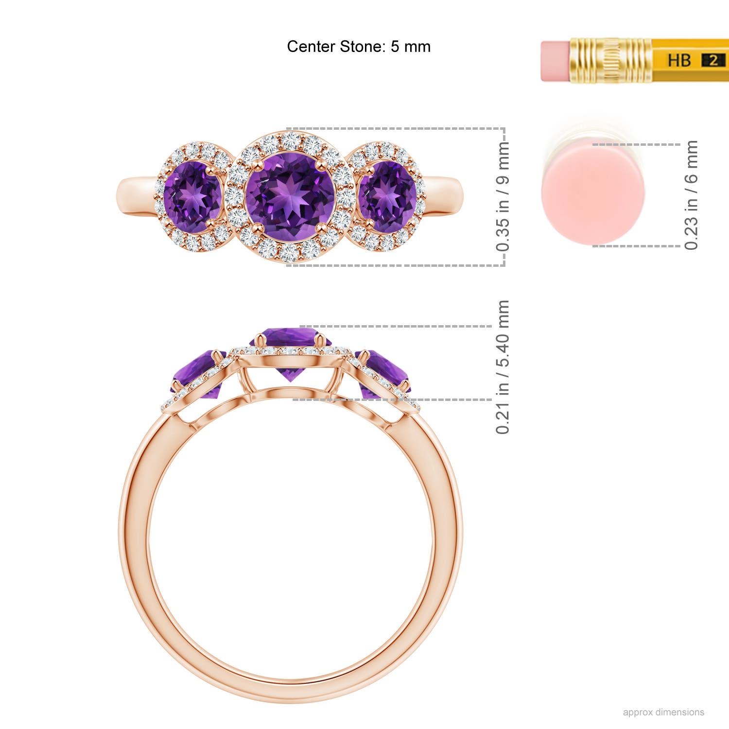 AAAA - Amethyst / 1.27 CT / 14 KT Rose Gold