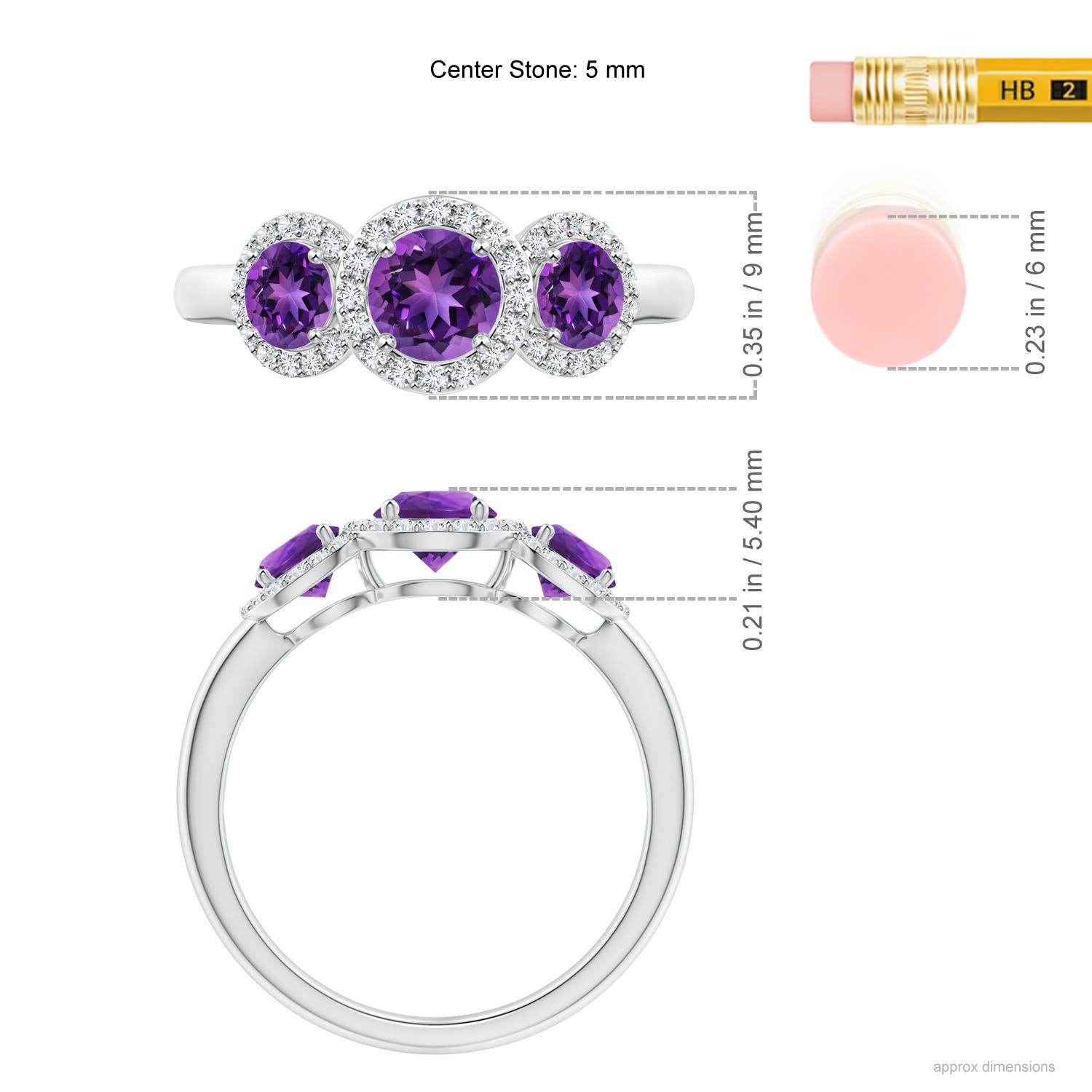 AAAA - Amethyst / 1.27 CT / 14 KT White Gold