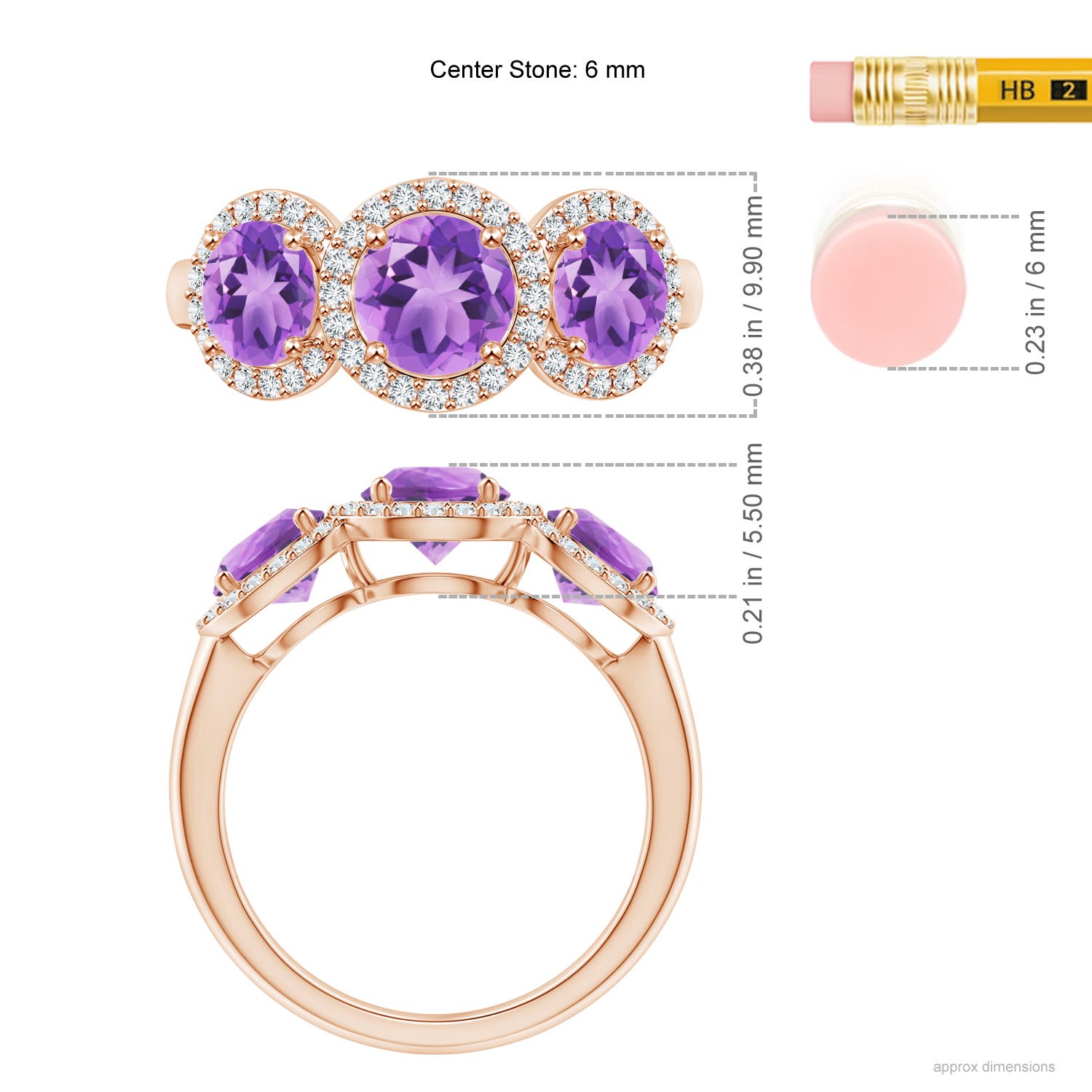 A - Amethyst / 2.08 CT / 14 KT Rose Gold