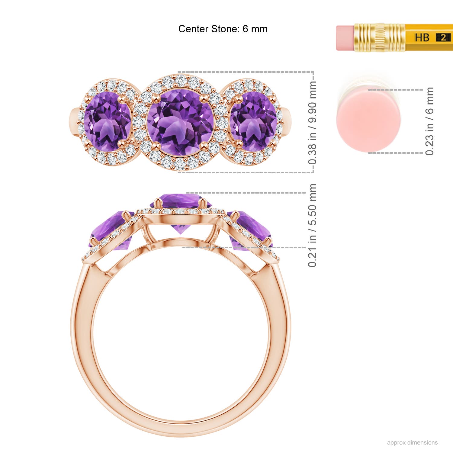 AA - Amethyst / 2.08 CT / 14 KT Rose Gold