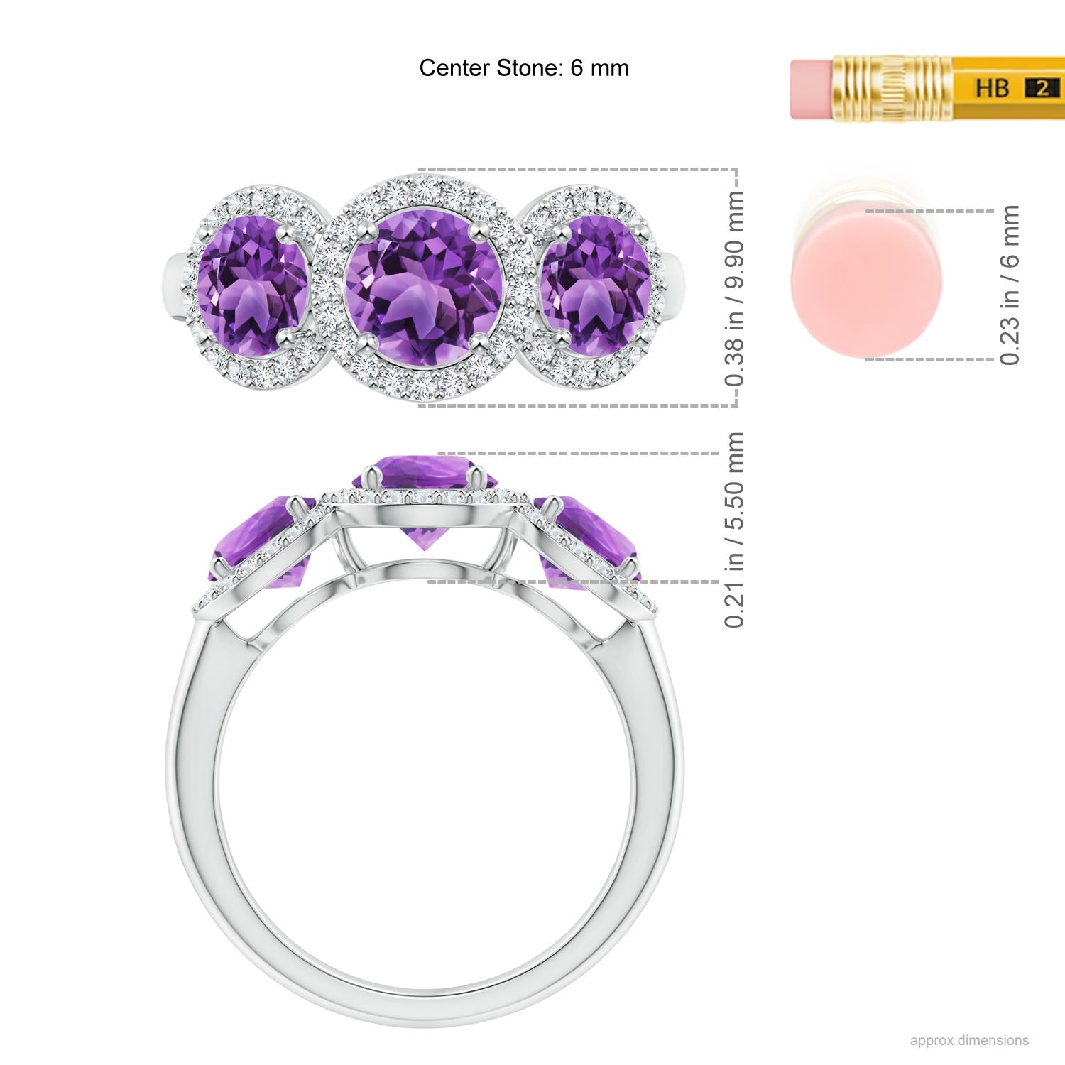 AA - Amethyst / 2.08 CT / 14 KT White Gold