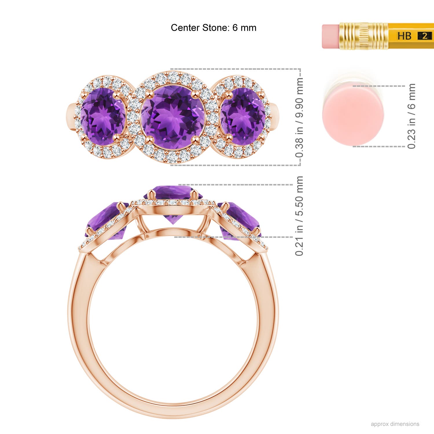 AAA - Amethyst / 2.08 CT / 14 KT Rose Gold