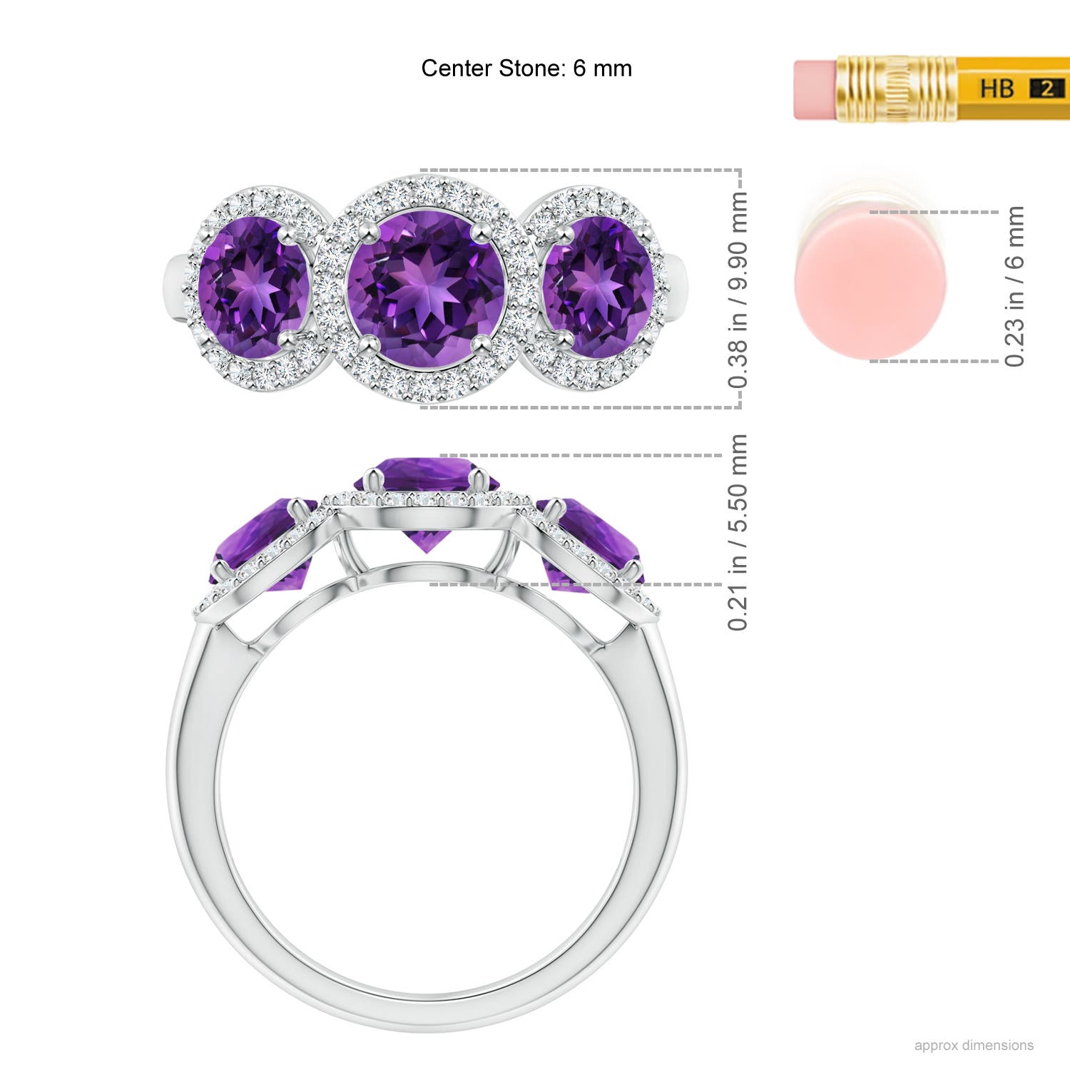 AAAA - Amethyst / 2.08 CT / 14 KT White Gold