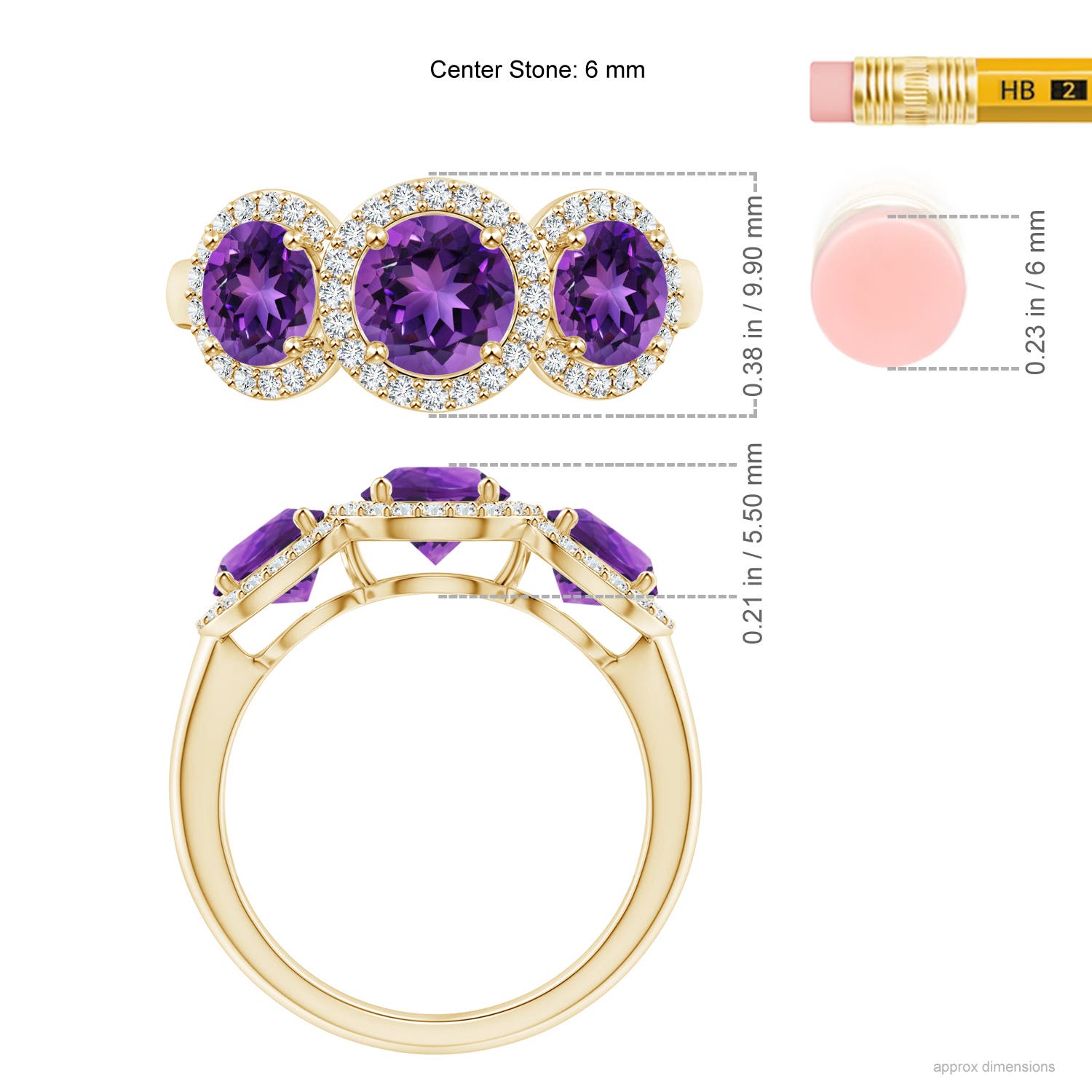 AAAA - Amethyst / 2.08 CT / 14 KT Yellow Gold