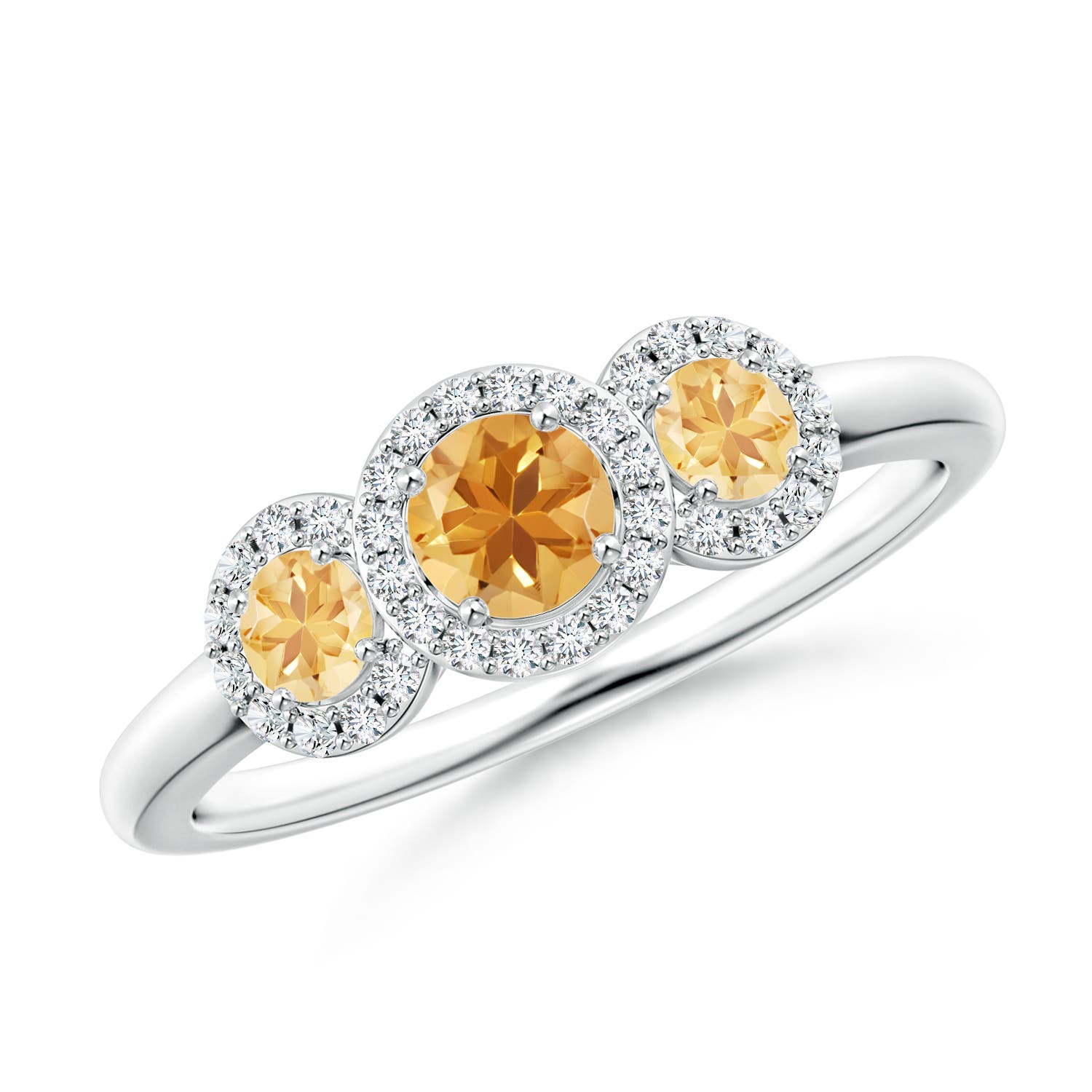 A - Citrine / 0.7 CT / 14 KT White Gold