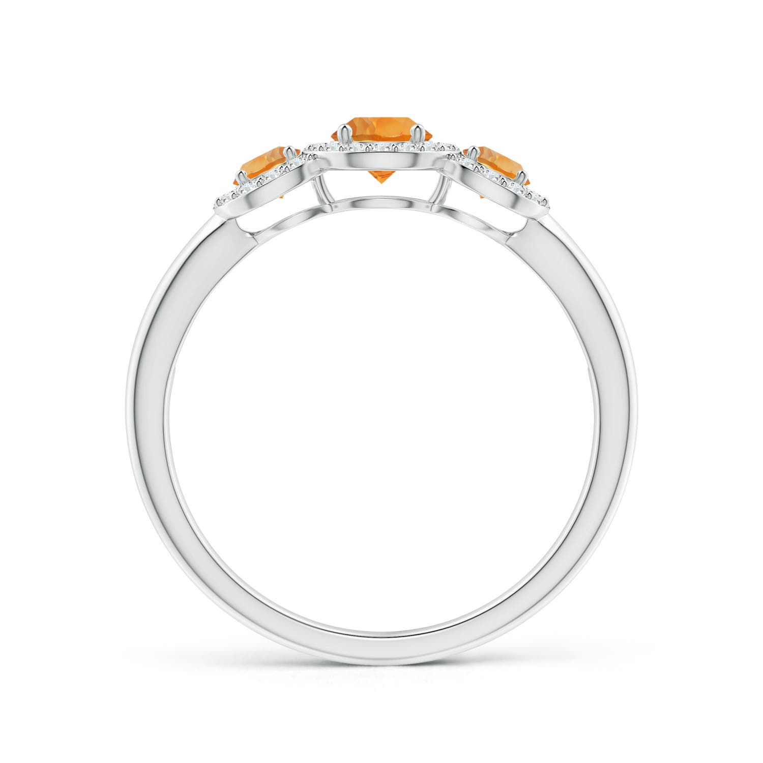 AAA - Citrine / 0.7 CT / 14 KT White Gold