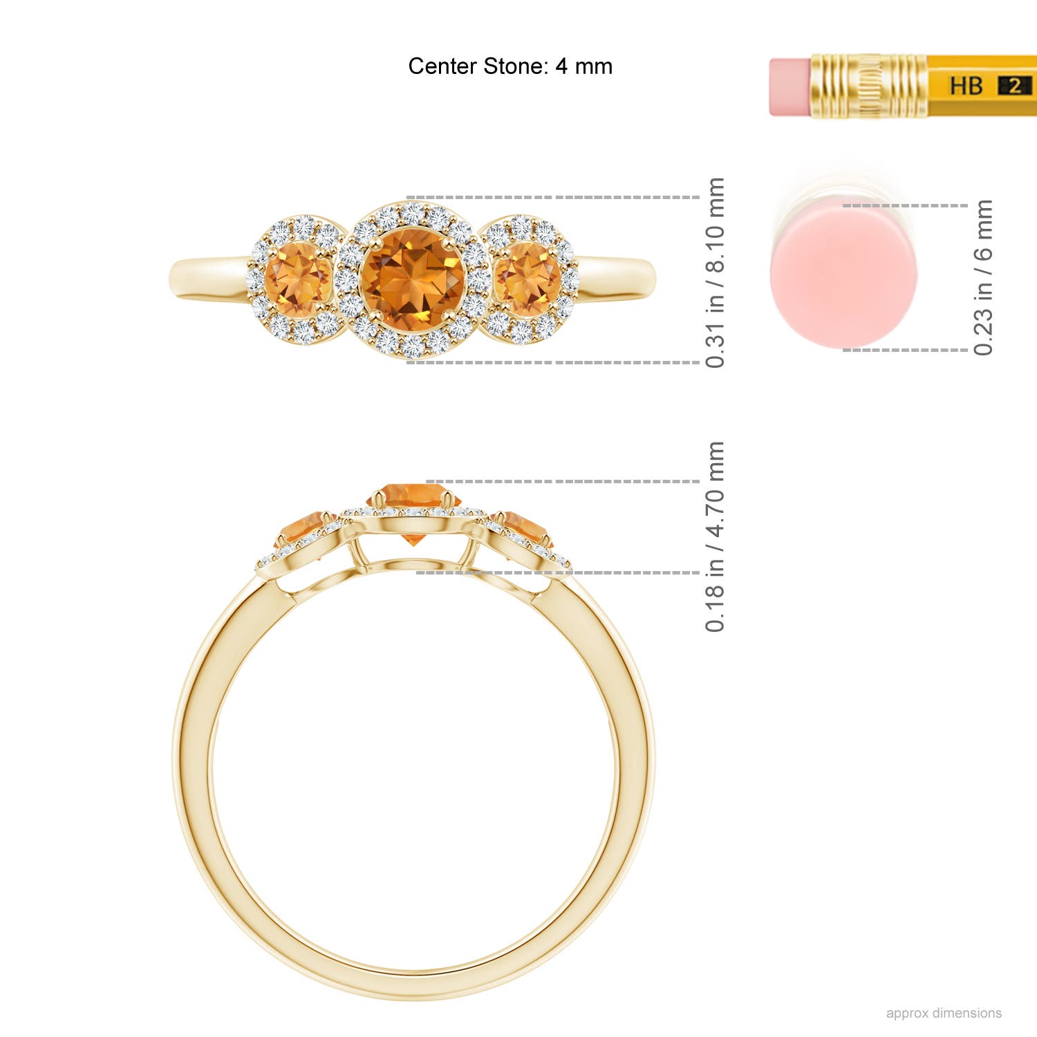 AAA - Citrine / 0.7 CT / 14 KT Yellow Gold