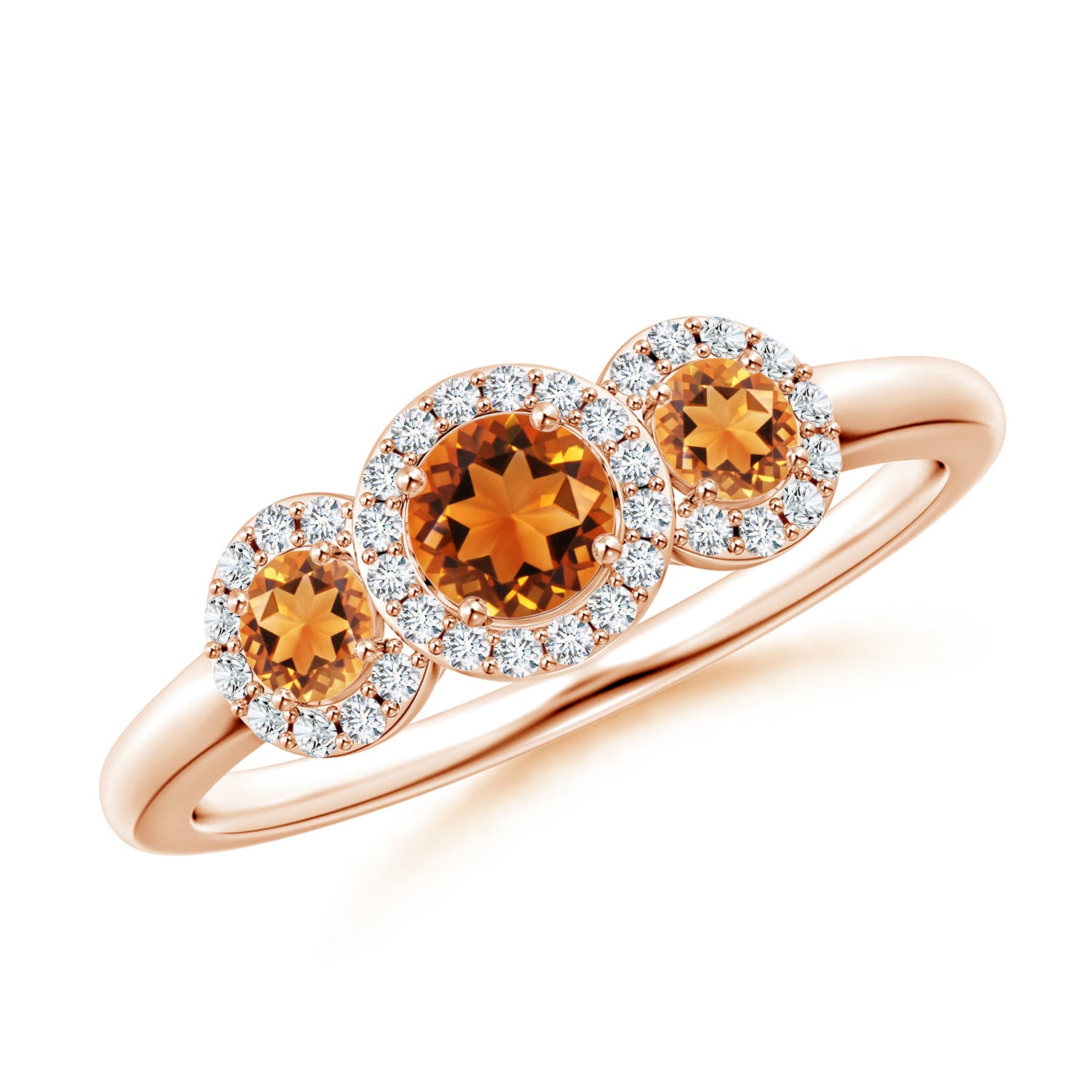 AAAA - Citrine / 0.7 CT / 14 KT Rose Gold