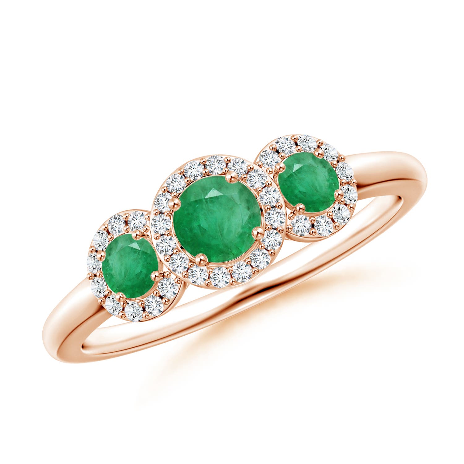 A - Emerald / 0.71 CT / 14 KT Rose Gold