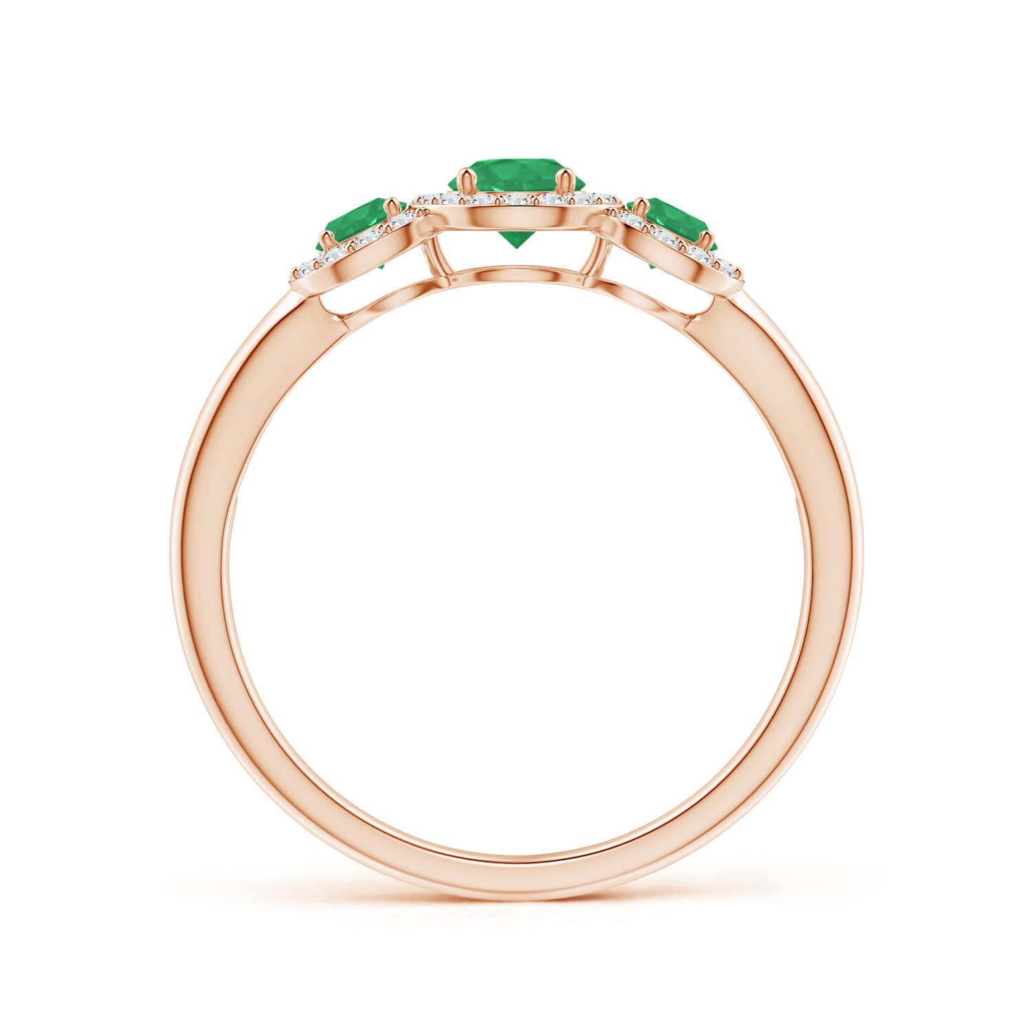 A - Emerald / 0.71 CT / 14 KT Rose Gold