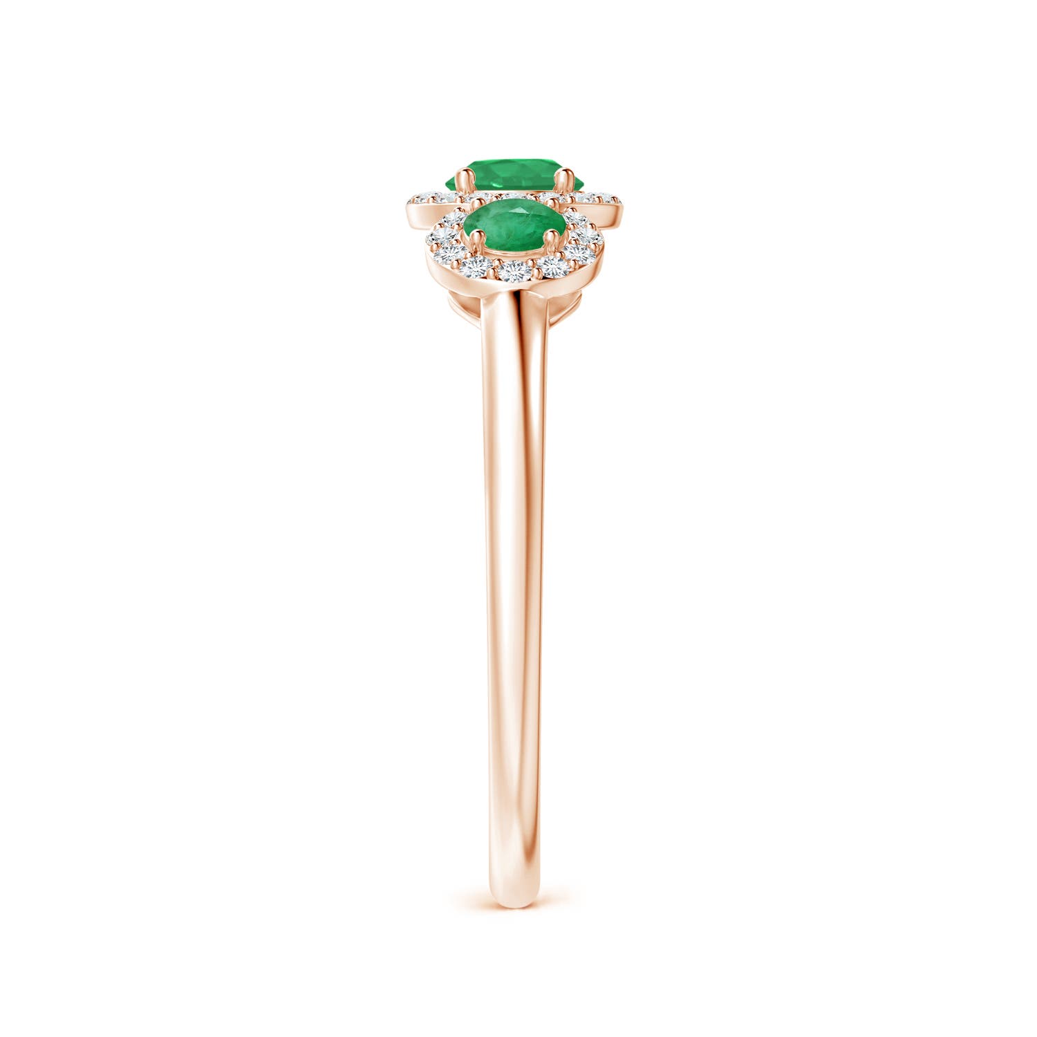 A - Emerald / 0.71 CT / 14 KT Rose Gold