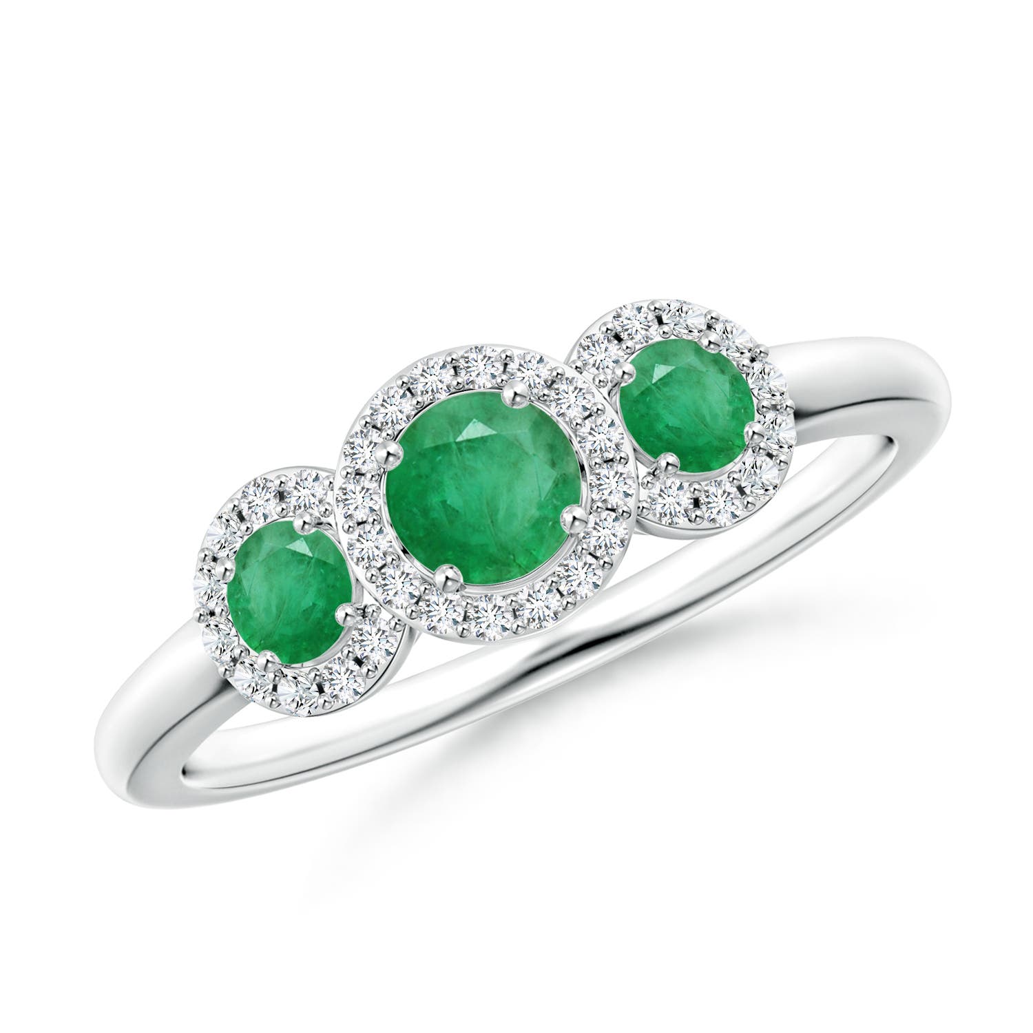 A - Emerald / 0.71 CT / 14 KT White Gold