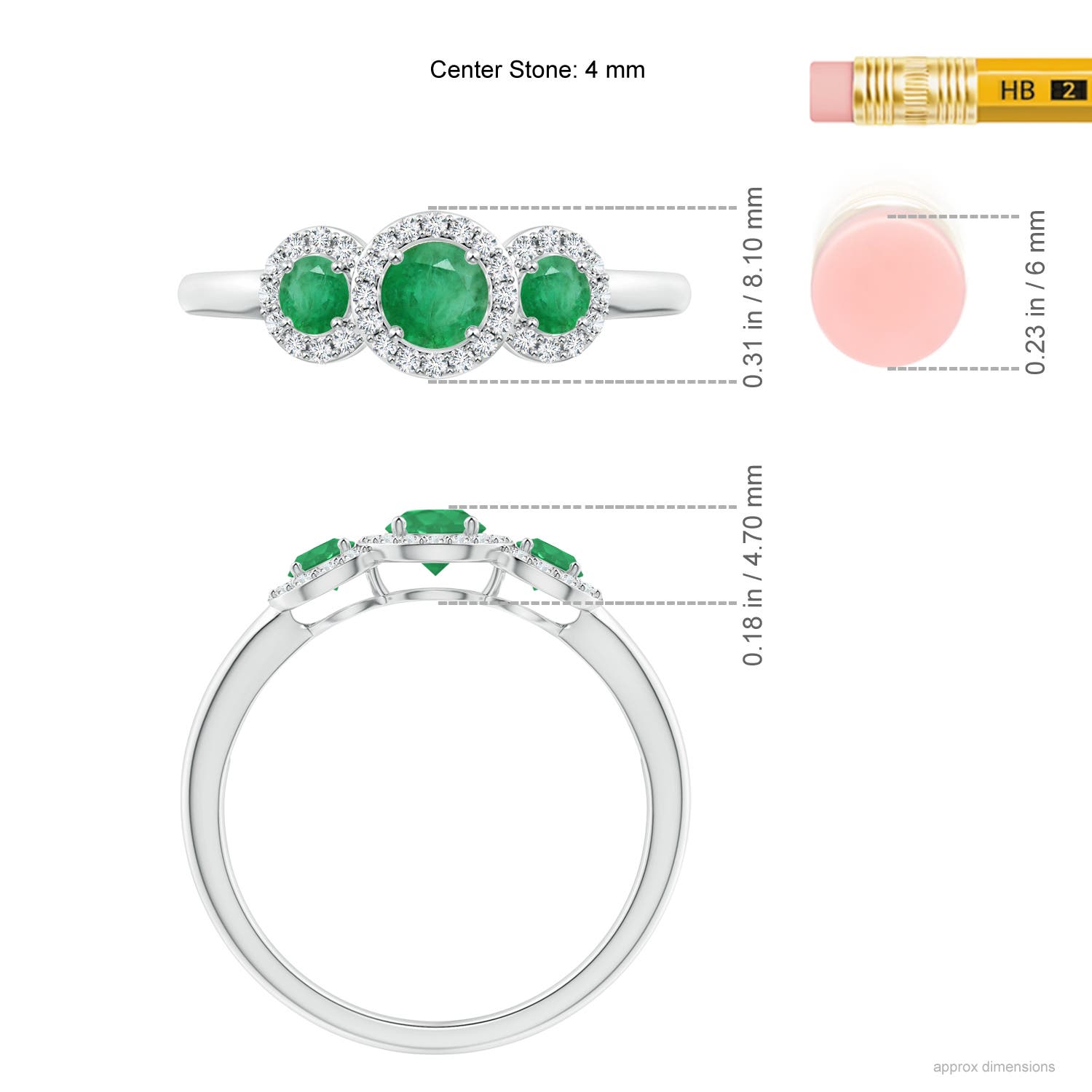 A - Emerald / 0.71 CT / 14 KT White Gold