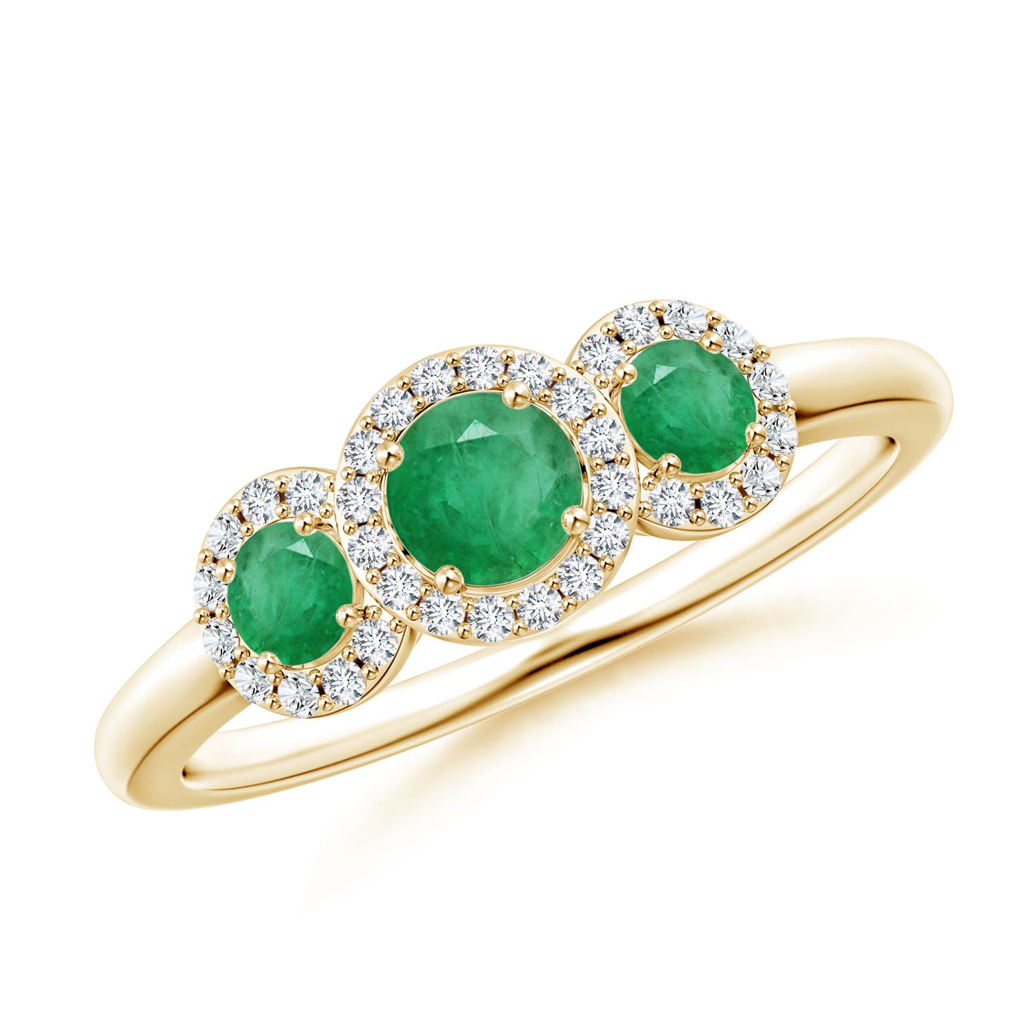 A - Emerald / 0.71 CT / 14 KT Yellow Gold