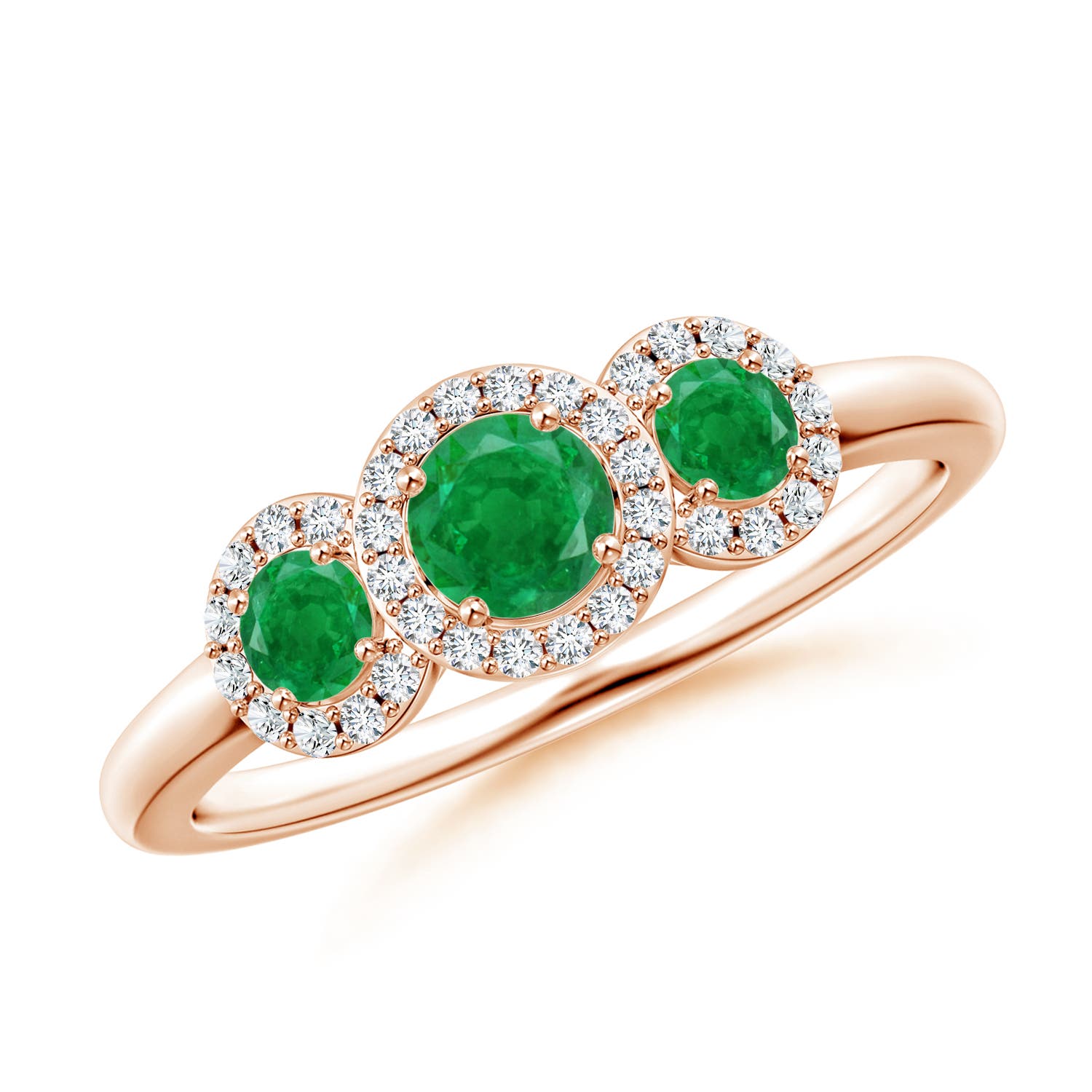 AA - Emerald / 0.71 CT / 14 KT Rose Gold