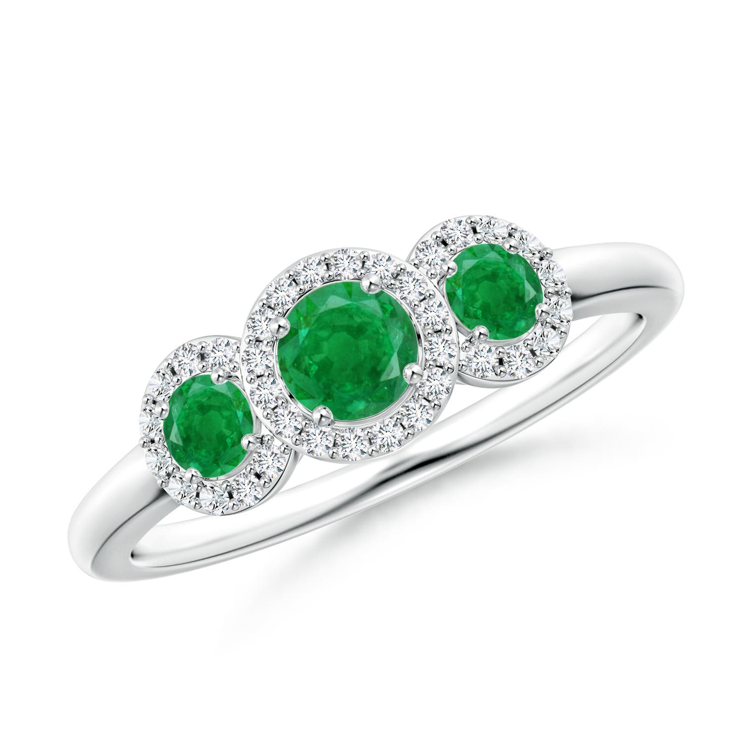 AA - Emerald / 0.71 CT / 14 KT White Gold