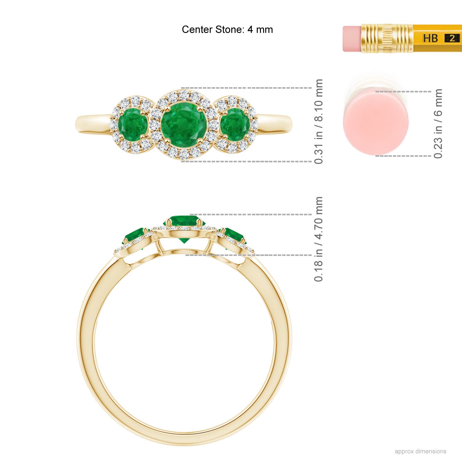 AA - Emerald / 0.71 CT / 14 KT Yellow Gold