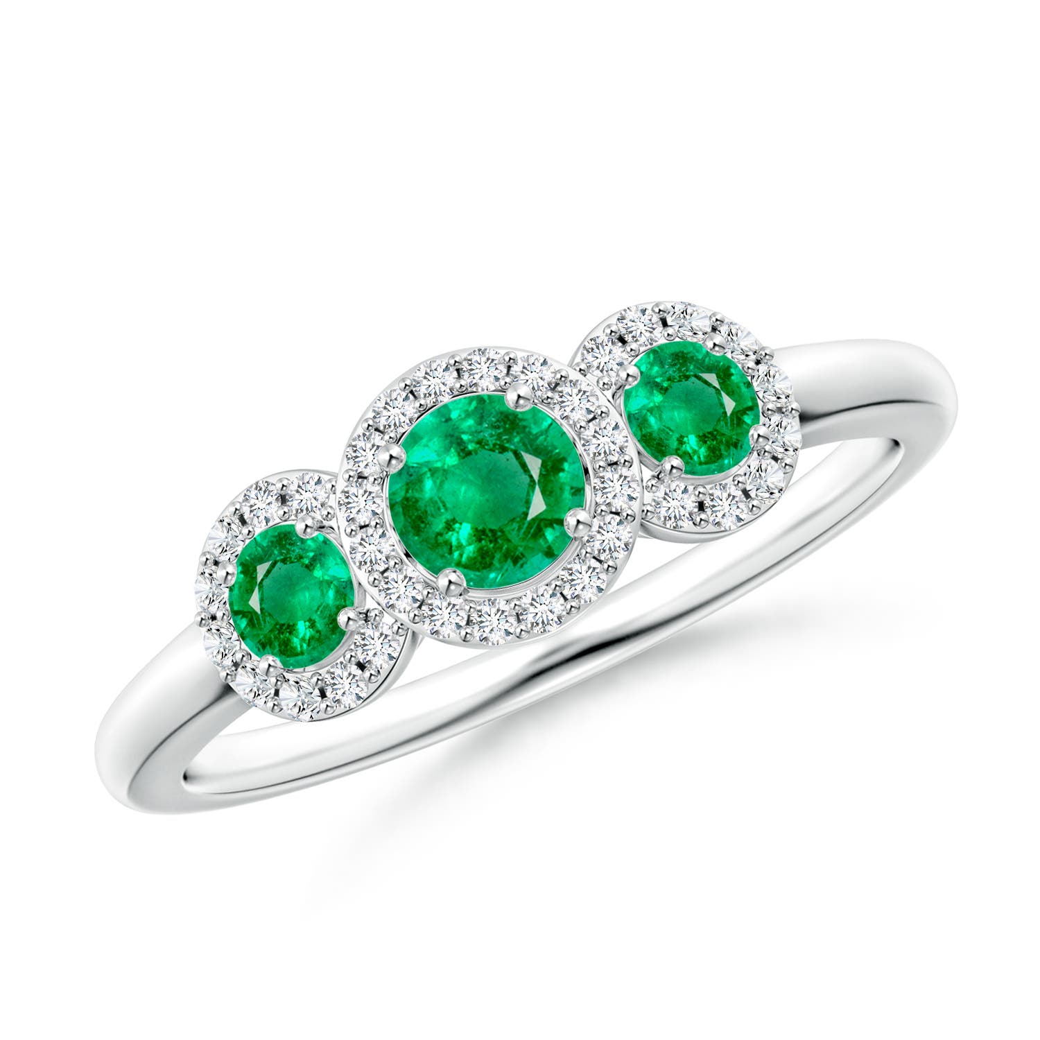 AAA - Emerald / 0.71 CT / 14 KT White Gold