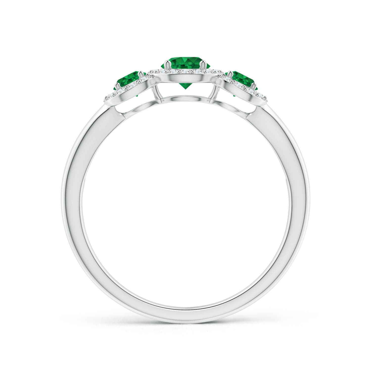 AAA - Emerald / 0.71 CT / 14 KT White Gold