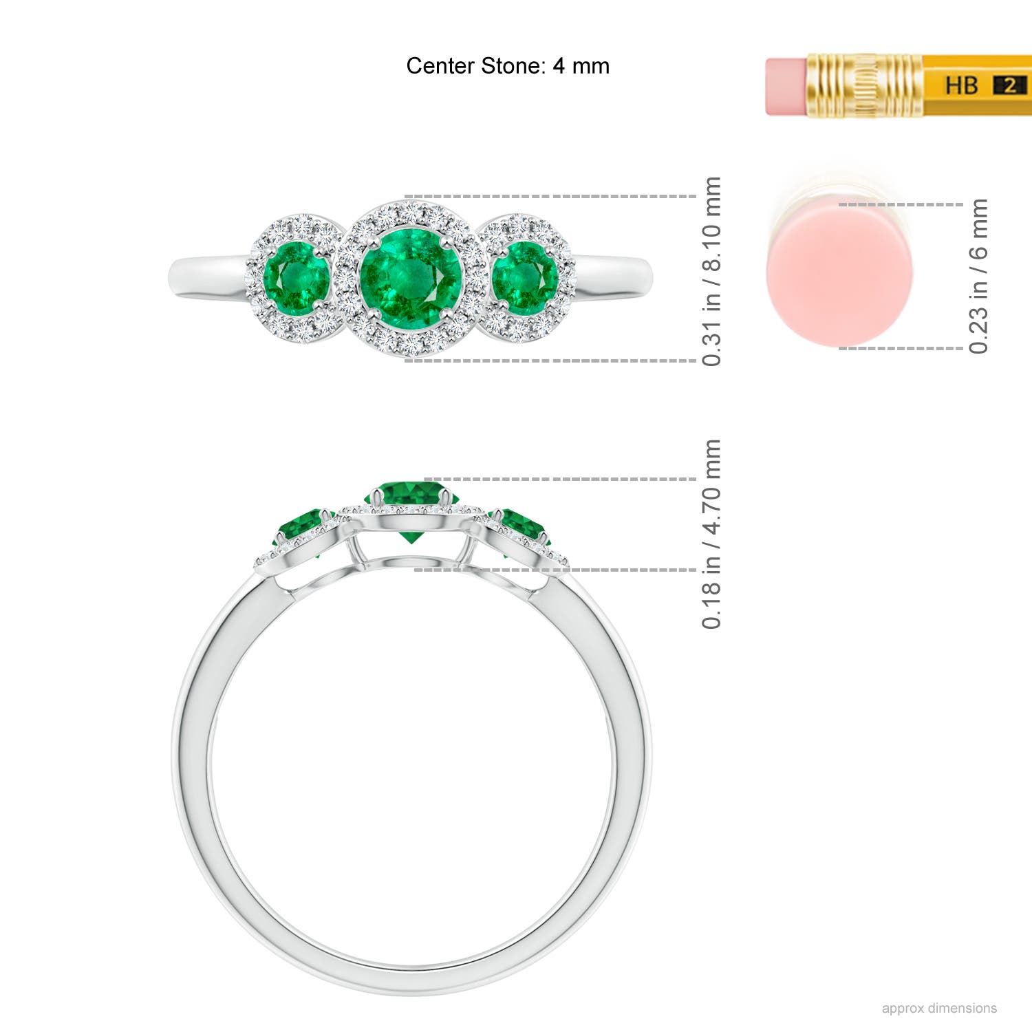 AAA - Emerald / 0.71 CT / 14 KT White Gold