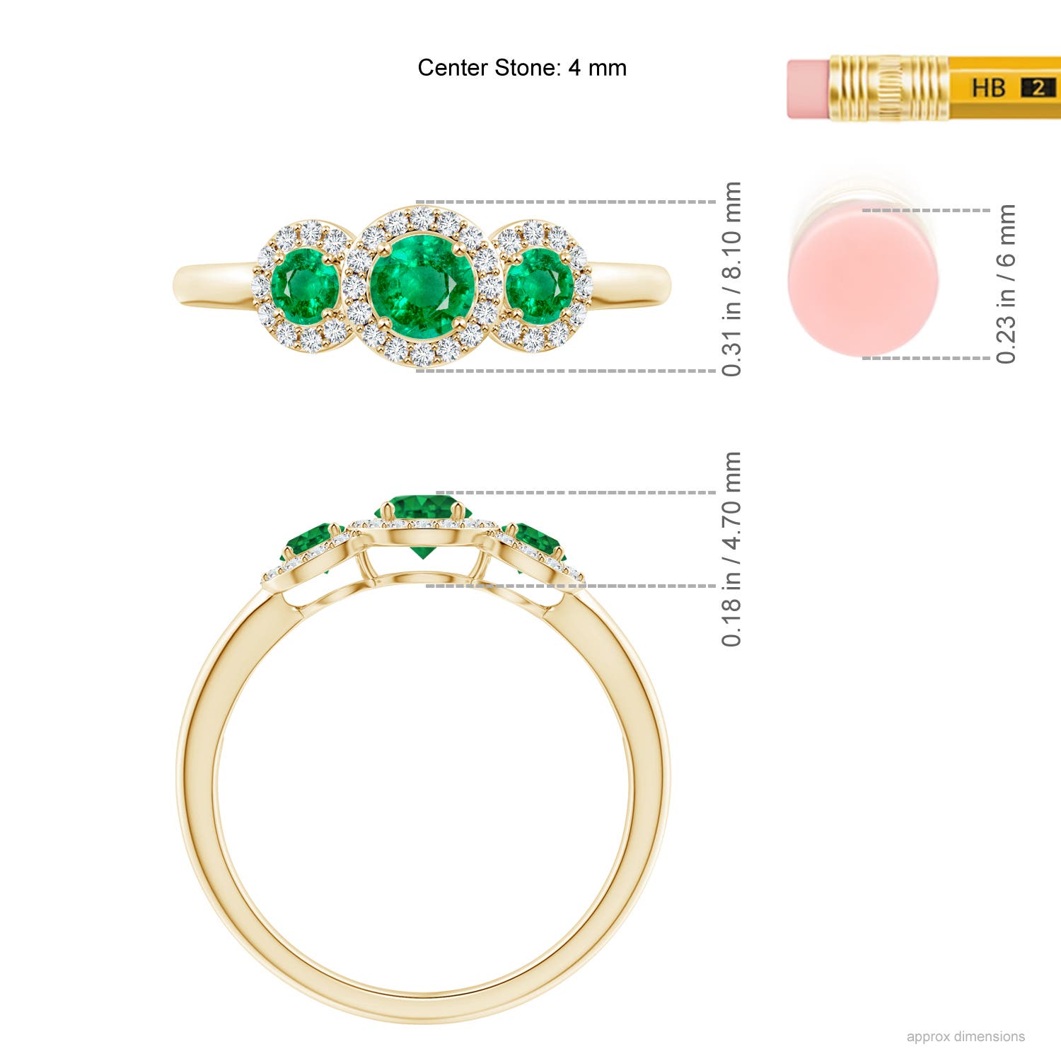 AAA - Emerald / 0.71 CT / 14 KT Yellow Gold