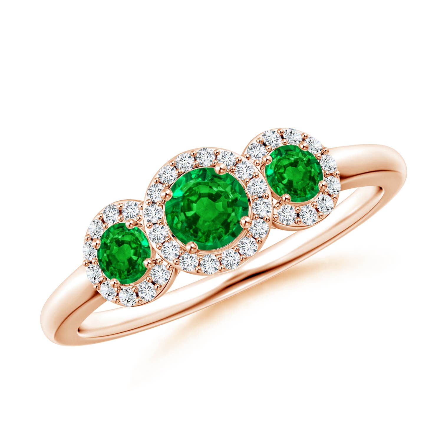 AAAA - Emerald / 0.71 CT / 14 KT Rose Gold