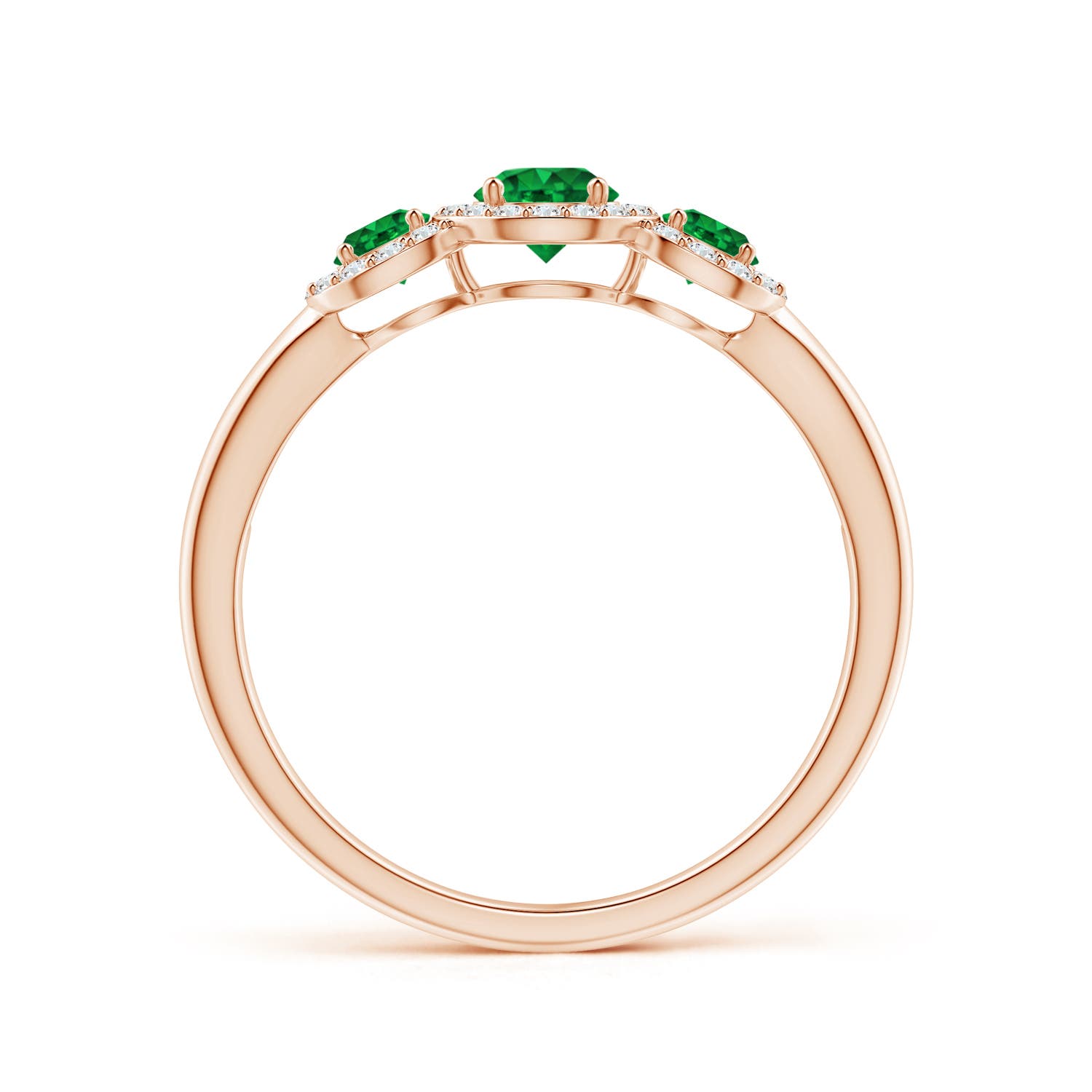 AAAA - Emerald / 0.71 CT / 14 KT Rose Gold