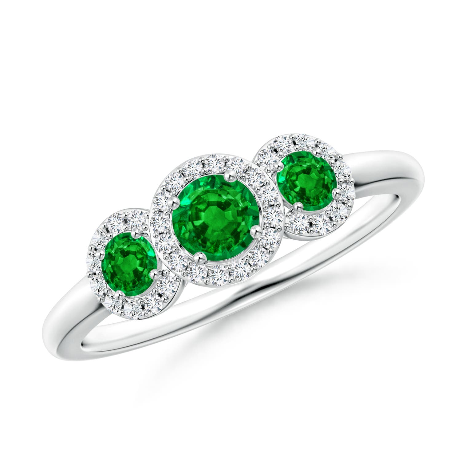 AAAA - Emerald / 0.71 CT / 14 KT White Gold