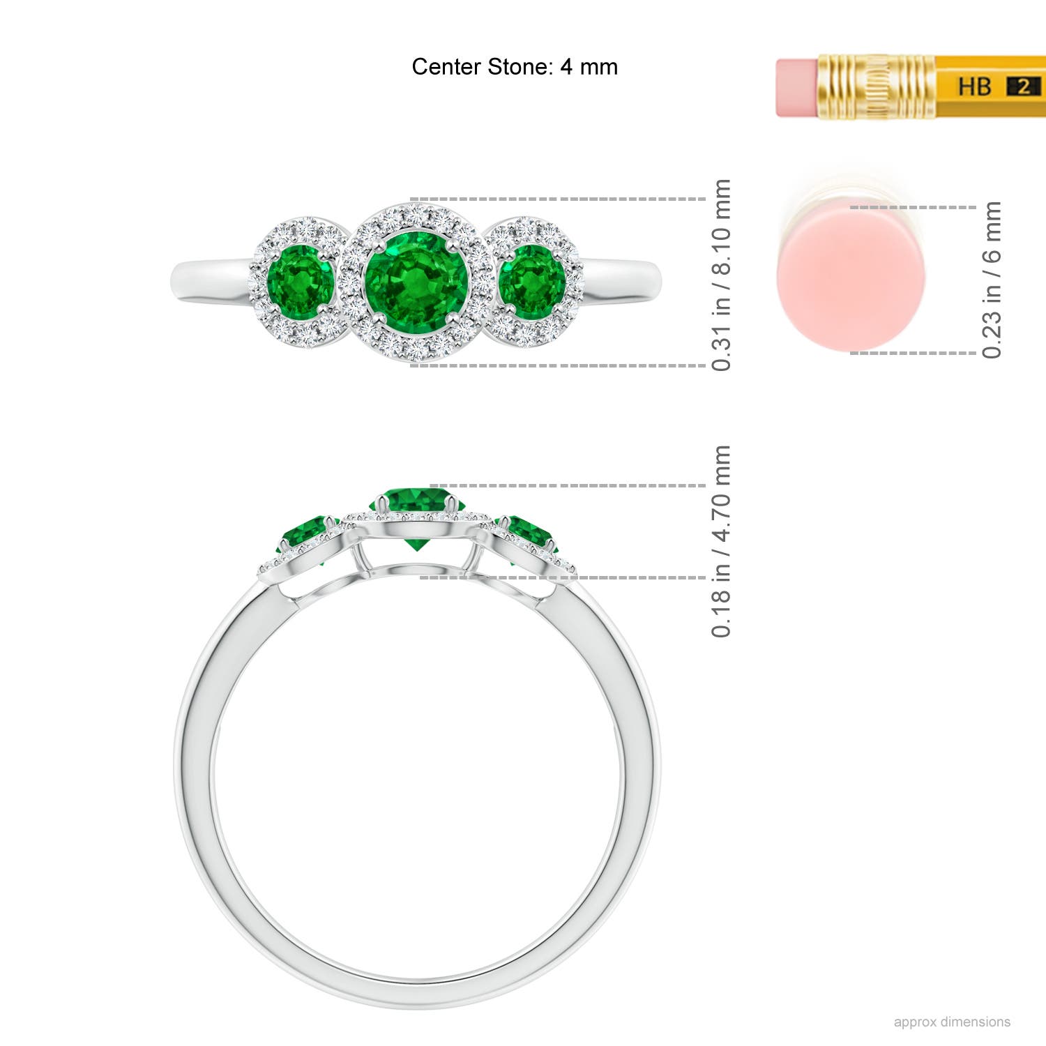 AAAA - Emerald / 0.71 CT / 14 KT White Gold