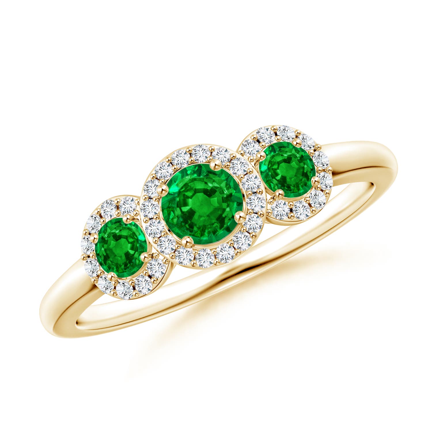 AAAA - Emerald / 0.71 CT / 14 KT Yellow Gold