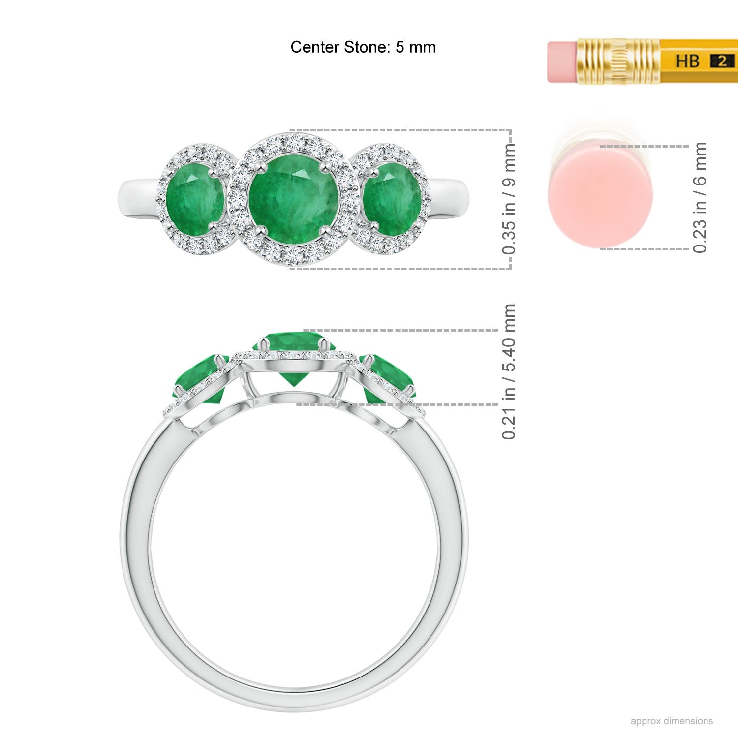 A - Emerald / 1.25 CT / 14 KT White Gold