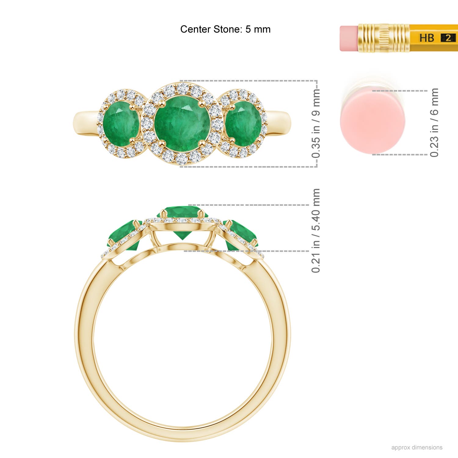 A - Emerald / 1.25 CT / 14 KT Yellow Gold