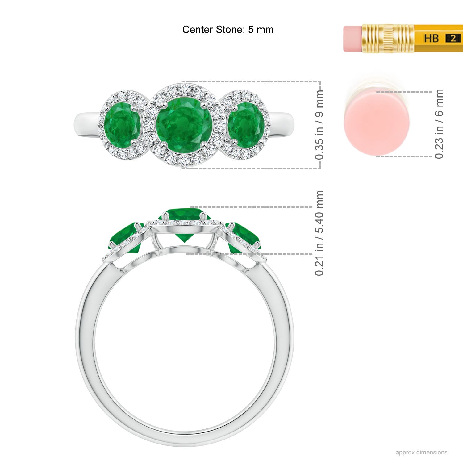 AA - Emerald / 1.25 CT / 14 KT White Gold