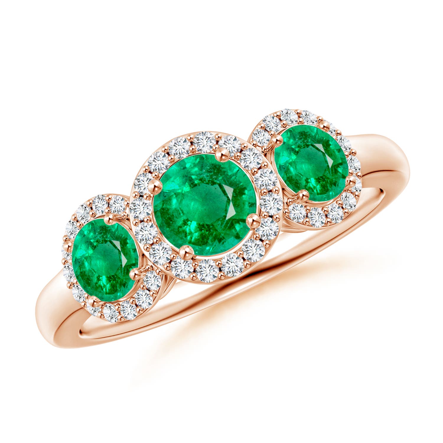 AAA - Emerald / 1.25 CT / 14 KT Rose Gold