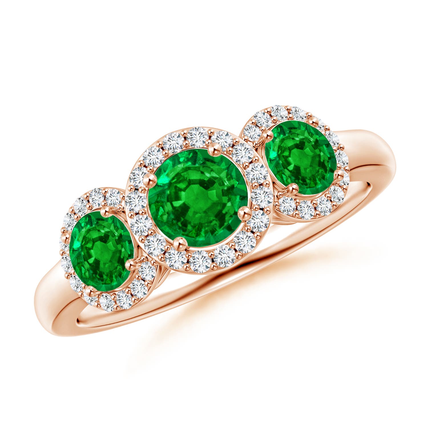 AAAA - Emerald / 1.25 CT / 14 KT Rose Gold