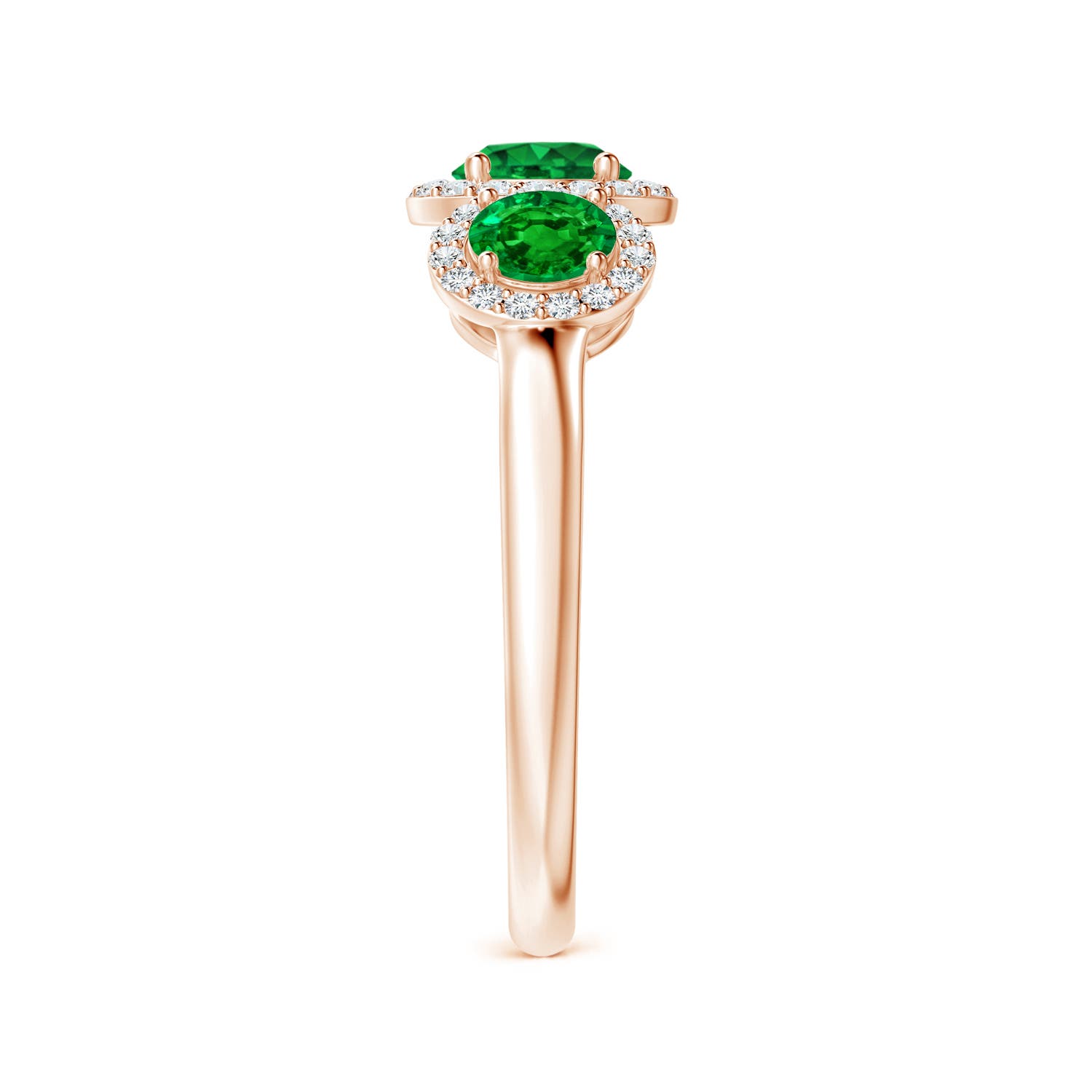 AAAA - Emerald / 1.25 CT / 14 KT Rose Gold