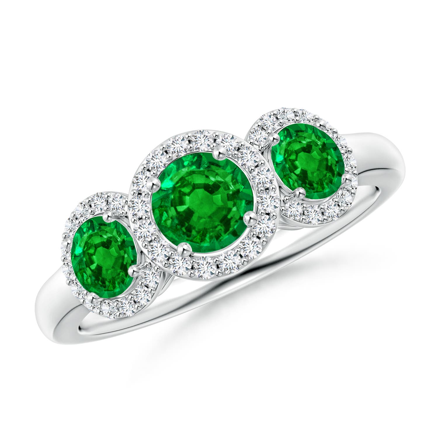 AAAA - Emerald / 1.25 CT / 14 KT White Gold