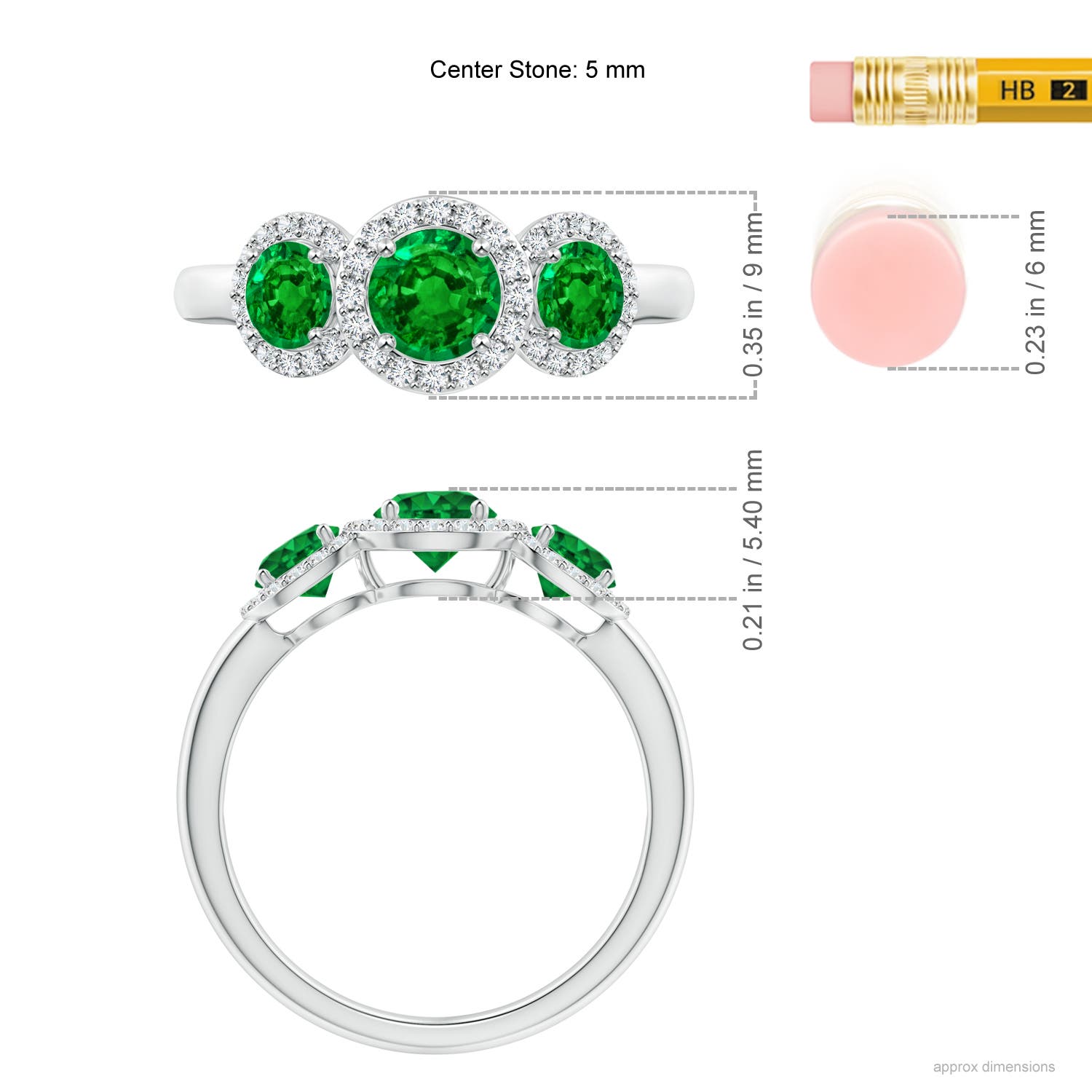 AAAA - Emerald / 1.25 CT / 14 KT White Gold