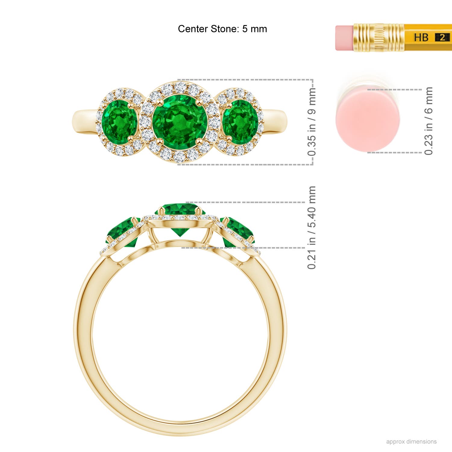 AAAA - Emerald / 1.25 CT / 14 KT Yellow Gold