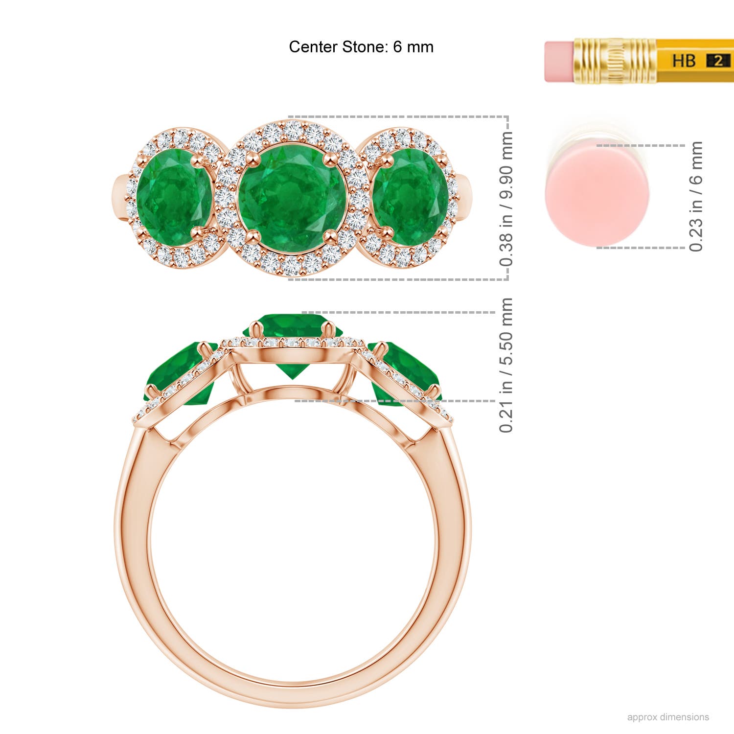 AA - Emerald / 2.03 CT / 14 KT Rose Gold