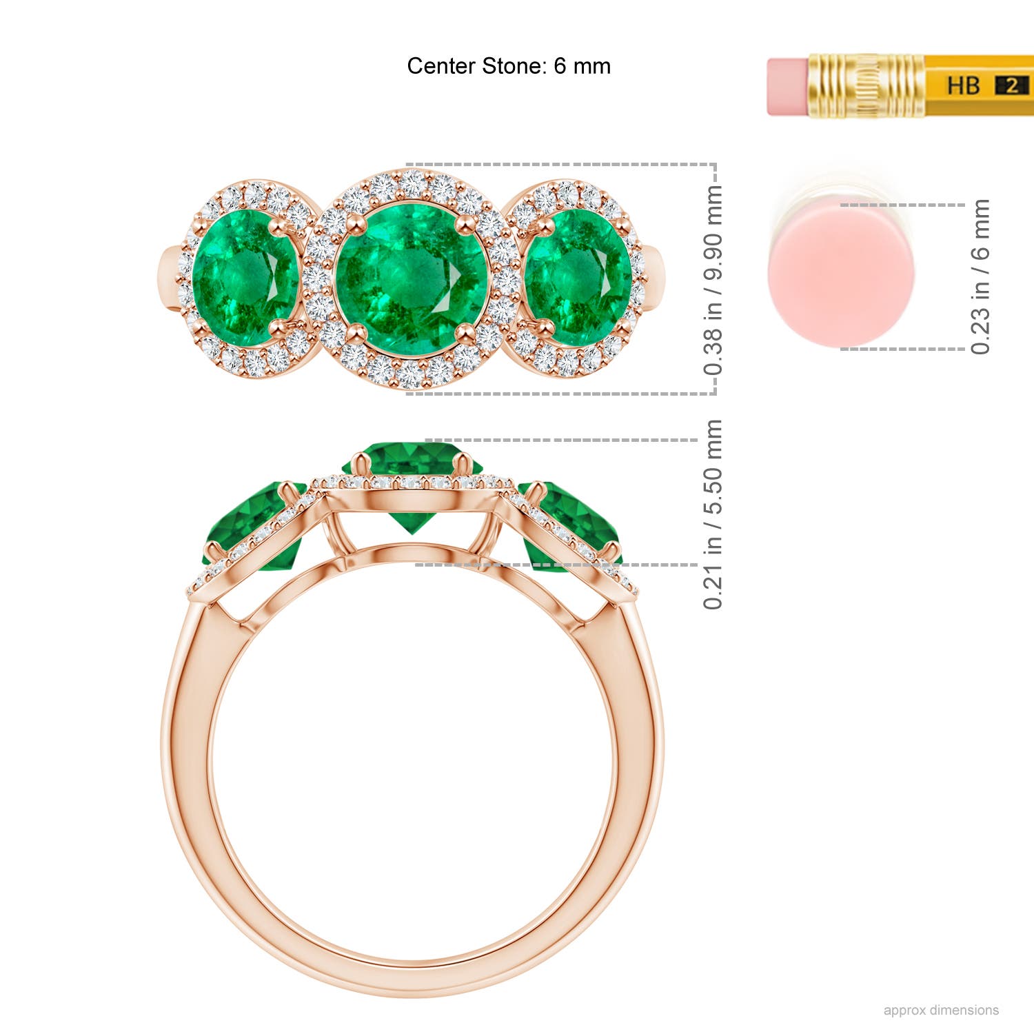 AAA - Emerald / 2.03 CT / 14 KT Rose Gold