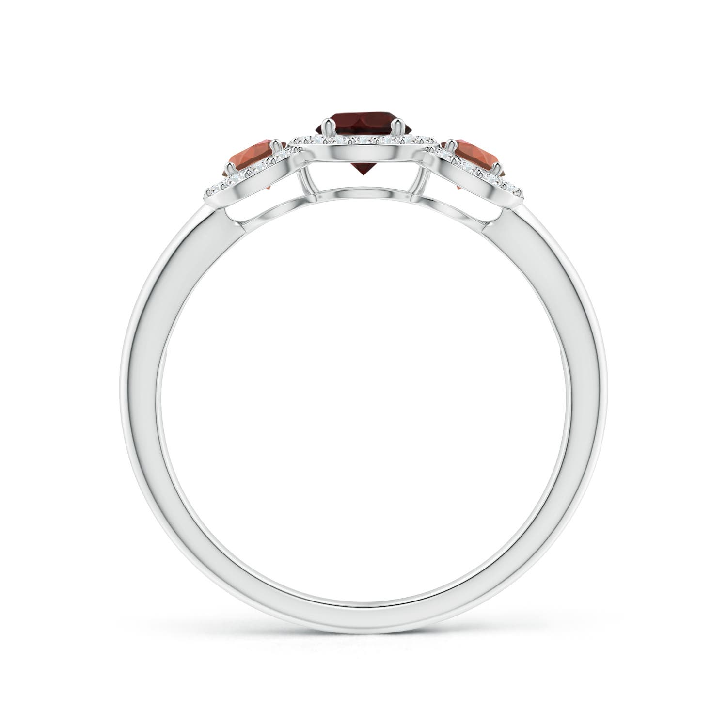 A - Garnet / 0.9 CT / 14 KT White Gold