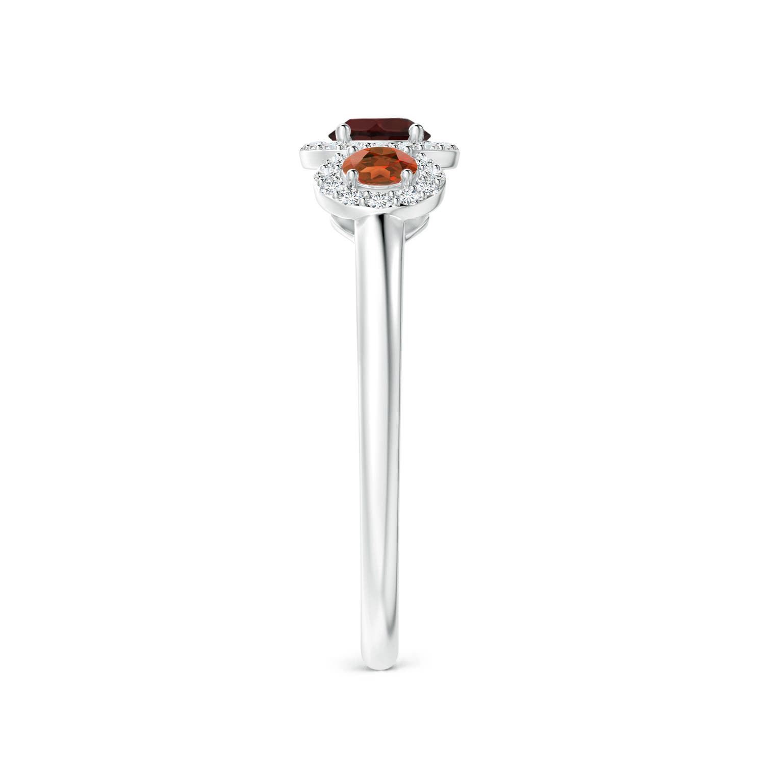 A - Garnet / 0.9 CT / 14 KT White Gold