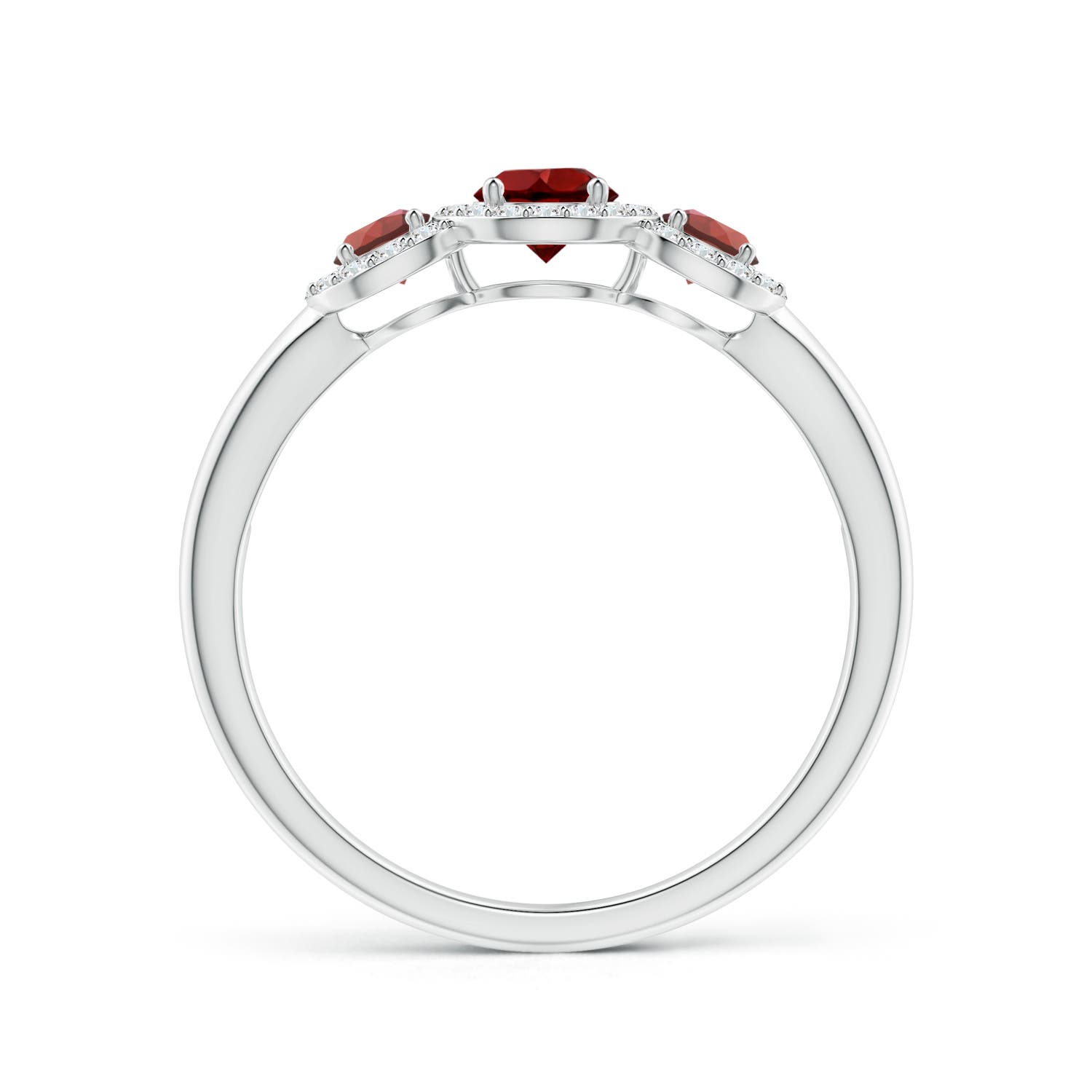 AAA - Garnet / 0.9 CT / 14 KT White Gold